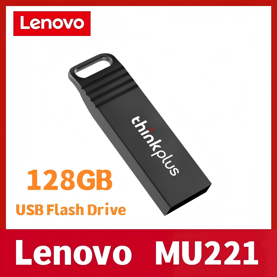 Lenovo Thinkplus 128GB USB Flash Drives U disk MU221 USB2.0 U disk Portable Shockproof Metal USB Flash Drive