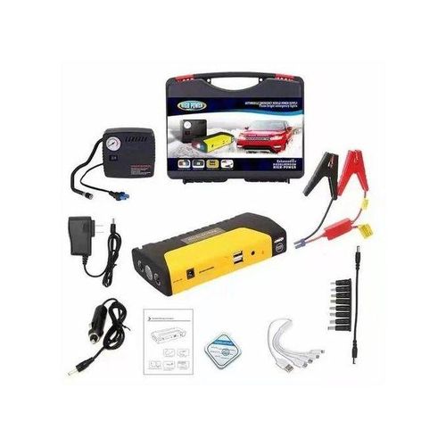 Combo Pack of 2 High Power 12V Portable Midi Jump Starter| Car Jumper Kit / Booster| Mobile Phone Laptop Battery Charger | Tyre Inflator Pump