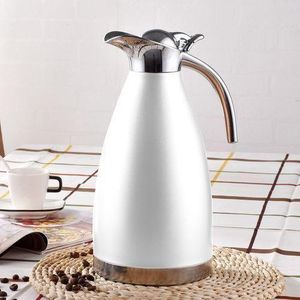 SUNDABESTS 2.0L Stainless Steel Vacuum Coffee Pot Vacuum Thermos Flask Kettle Silver 2L