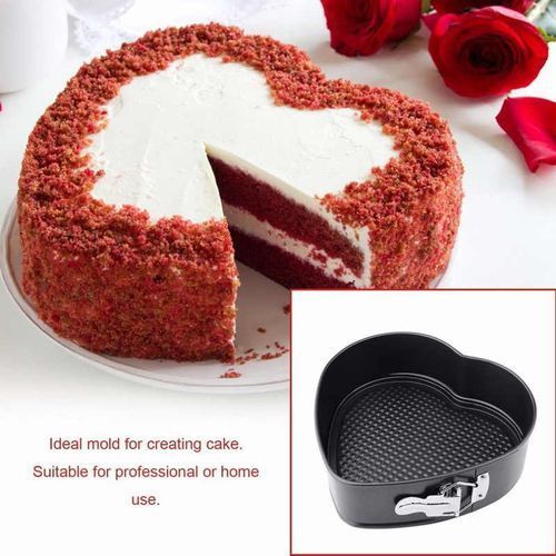 4pcs Non-Stick Springform Cake Baking Tins Moulds Square, Round, Heart Baking Kitchen Tray Tin Mould