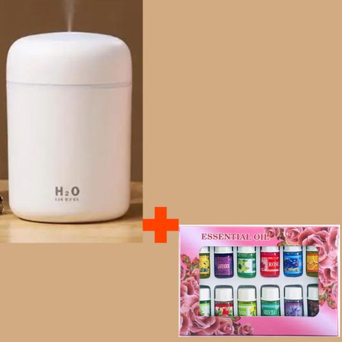 USB Nordic Humidifier Aromatherapy Humidifier With LED Light Air Freshener Aromatherapy Diffuser + 12pcs Essential Oils Set