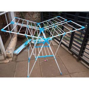 Metal Foldable Laundry Drying Clothes Rack Heavy Duty Clothing Horse Garment Dryer Stand Airer Laundry Stand Drying Hanger Rack For Clothing & Bed Linen Clothes Airer Indoor Outdoor Laundry Rack