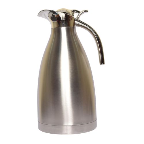 SUNDABESTS 2.0L Stainless Steel Vacuum Coffee Pot Vacuum Thermos Flask Kettle Silver 2L