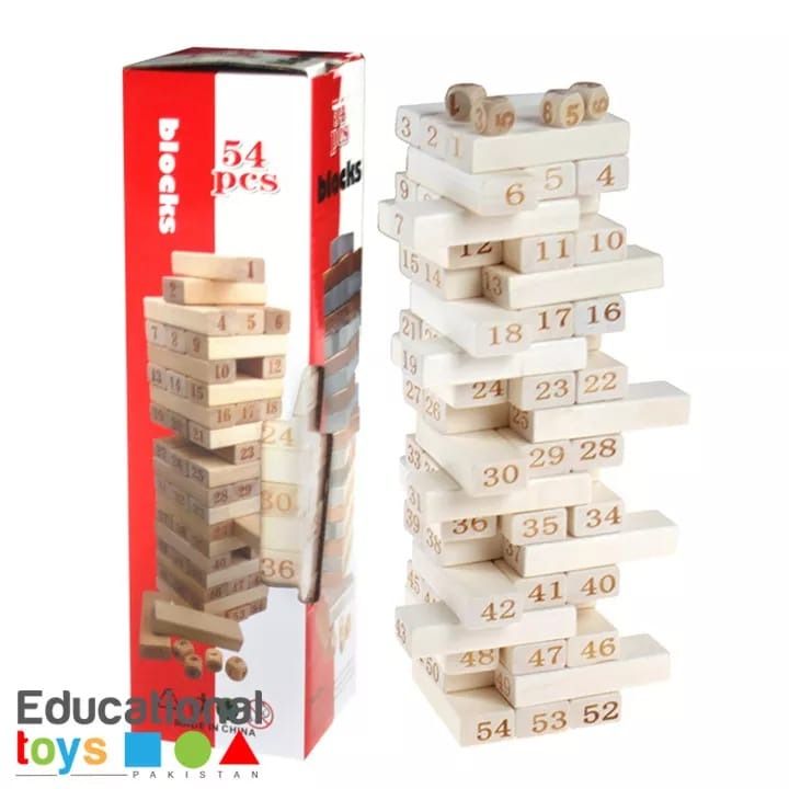 💥 Game Night Essential! 54-Piece Jenga Set — Stack, Play & Challenge 54-piece Jenga blocks — fun, challenging, and perfect for family game nights. Stack the blocks, test your balance, and enjoy endle