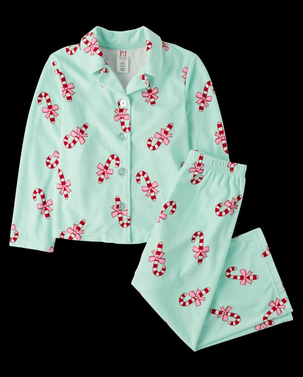 🎅 🌟 Just Arrived! Christmas Candy Cane Kids Pajamas — Soft Cotton Fleece | Festive & Cozy!