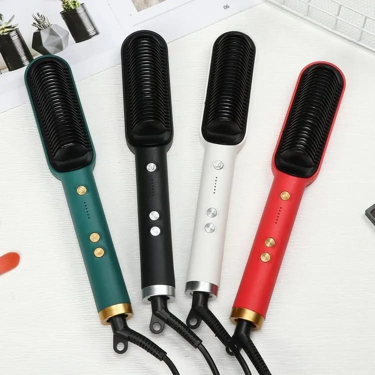 💇‍♀️ 🎊 New Arrival! Electric Hair Straightening Comb — Temperature Control & Stylish Design | 4 Colors Available