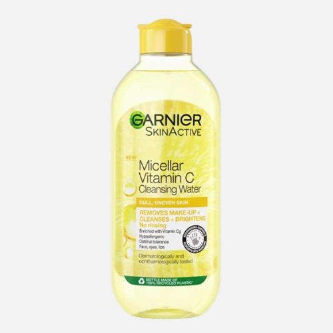 Garnier Micellar Water With Vitamin C, Facial Cleanser & Makeup Remover, Brightening & Hydrating, For All Skin Types, Vegan, Cruelty Free, 13.5 Fl Oz (400mL)