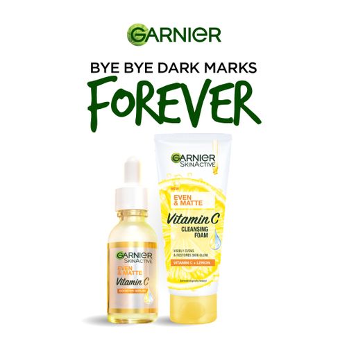 Garnier Even & Matte Day Cleanse & Treat Starter Pack: Day Serum 15ml + Cleansing Foam 50ml