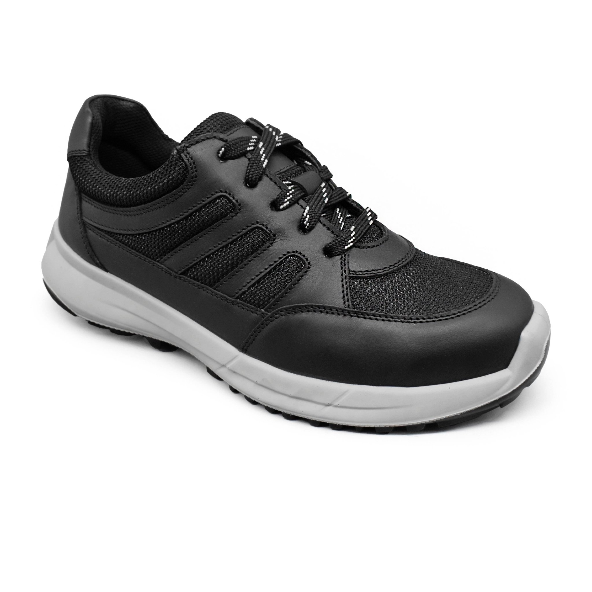 UMOJA Ace Altra Women’s Safety Shoes – Black | Made in Kenya by Umoja, Water Resistant 1.8mm Leather, Breathable Mesh Lining, Dual Density PU Outsole, Steel Toe 200J, ISO 20345:2011 S2 SRC