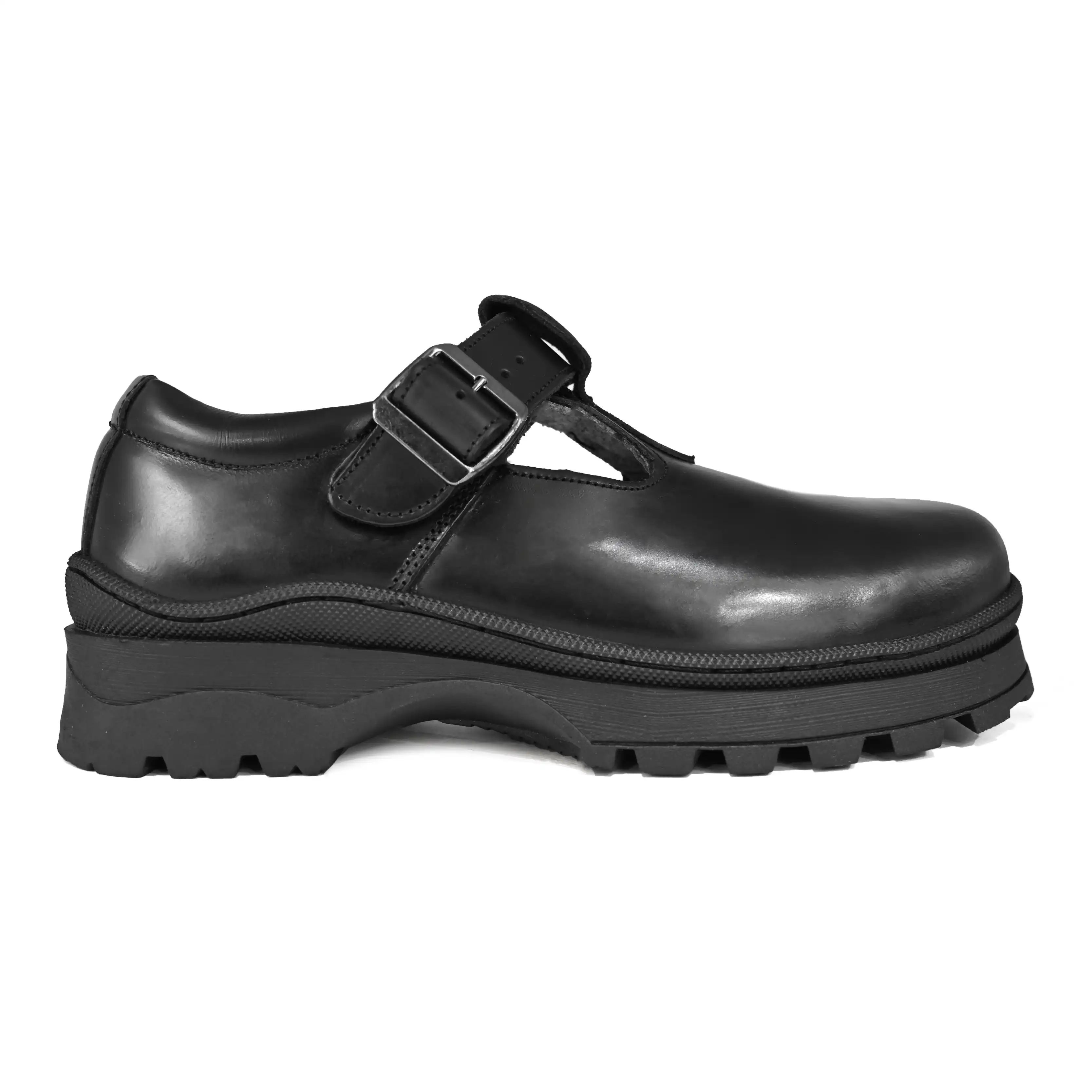 UMOJA Shupavu Girls’ Leather School Shoes – Black | Made in Kenya by Umoja in sizes 9C – 1 , Premium Genuine Leather, Durable Sole, Smart & Comfortable Design for Little Girls’ Daily School Shoes