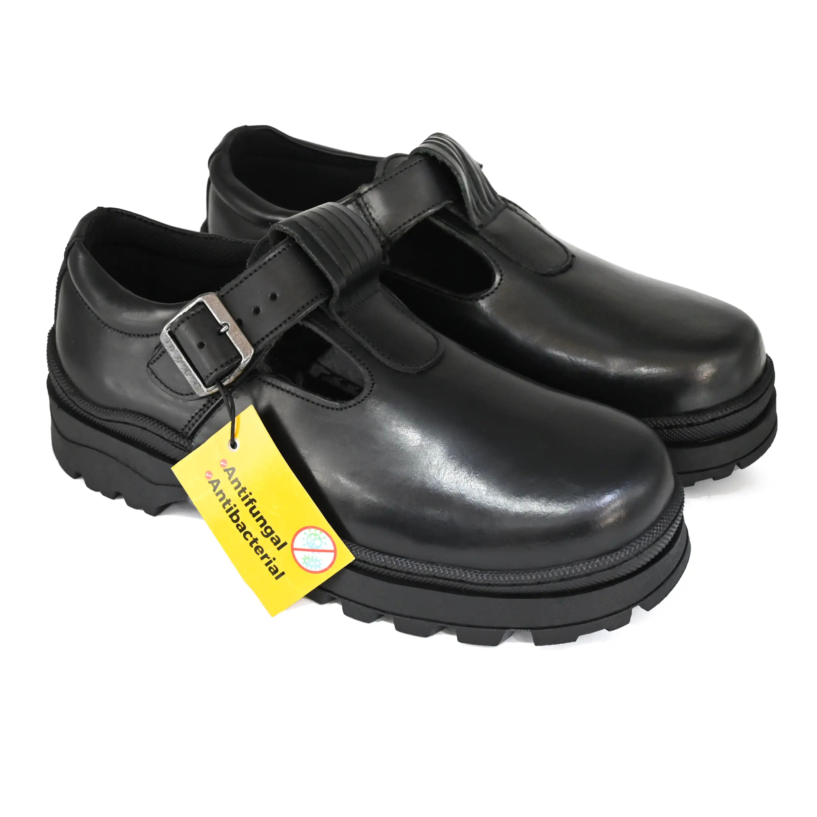 UMOJA Shupavu Girls’ Leather School Shoes – Black | Made in Kenya by Umoja in sizes 9C – 1 , Premium Genuine Leather, Durable Sole, Smart & Comfortable Design for Little Girls’ Daily School Shoes
