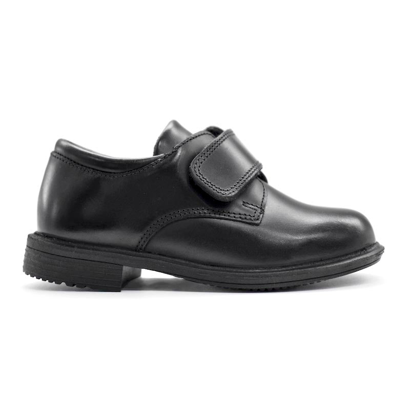 UMOJA Taji Boys’ Single Velcro Leather School Shoes – Black | Made in Kenya by Umoja, Genuine Leather, Durable Sole, Easy Double-Strap Closure, Comfortable Fit & Smart Design for School Shoes