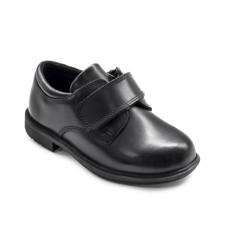 UMOJA Taji Boys’ Single Velcro Leather School Shoes – Black | Made in Kenya by Umoja, Genuine Leather, Durable Sole, Easy Double-Strap Closure, Comfortable Fit & Smart Design for School Shoes