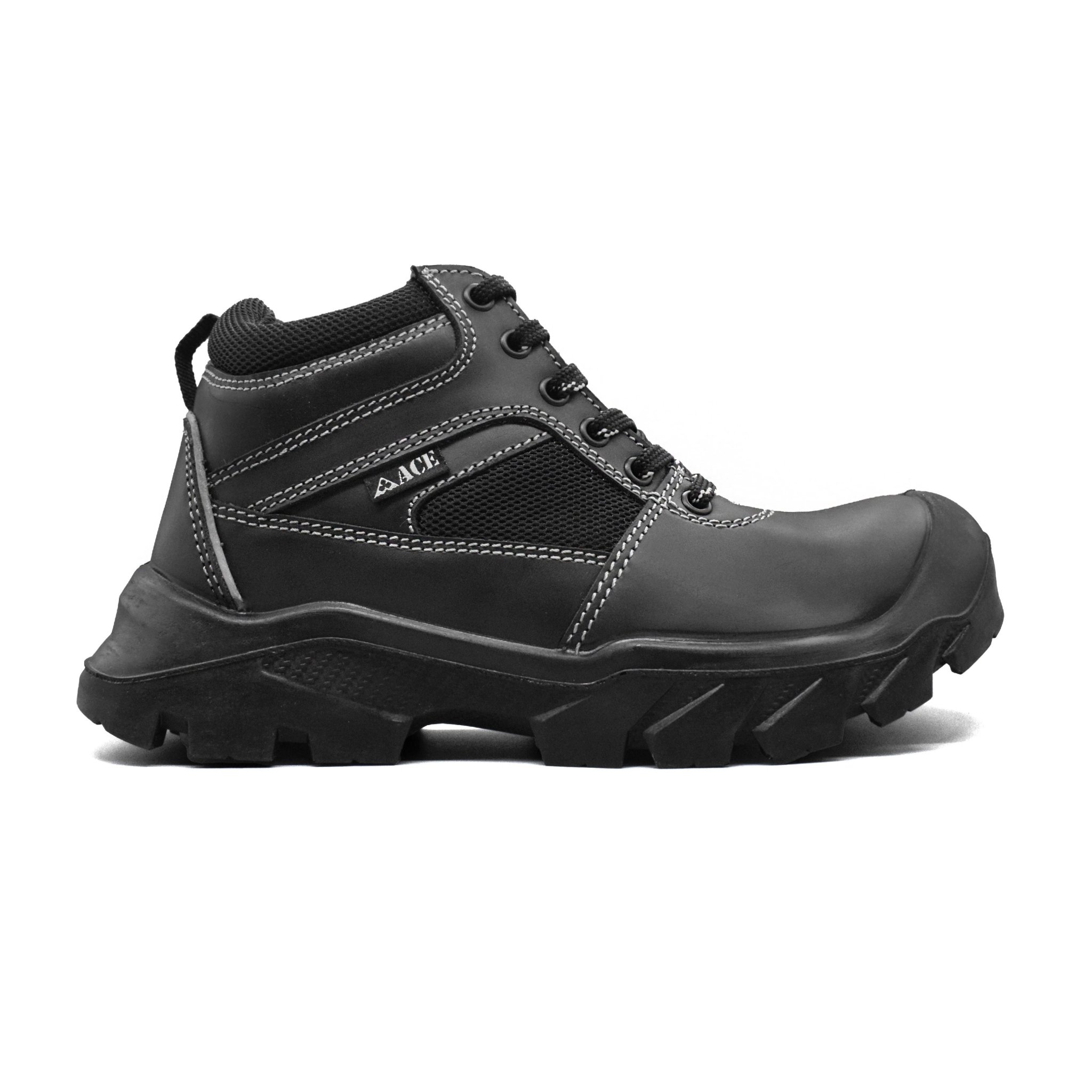 UMOJA   Ace Wolverine Safety Shoes by Umoja | Men’s High-Top Work Boots with Reinforced Leather-Mesh Upper, Aggressive Grip Outsole & Ankle Support
