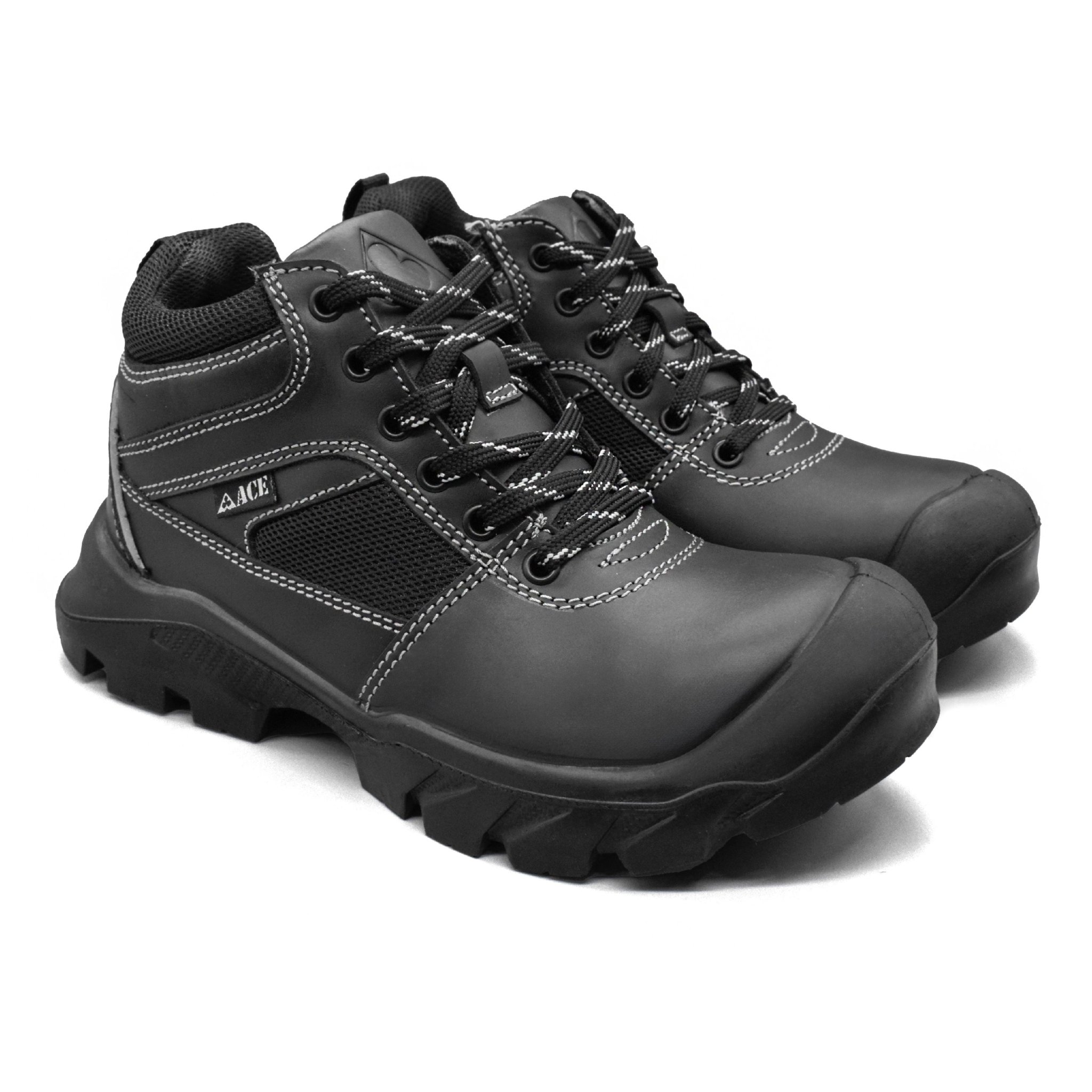 UMOJA   Ace Wolverine Safety Shoes by Umoja | Men’s High-Top Work Boots with Reinforced Leather-Mesh Upper, Aggressive Grip Outsole & Ankle Support