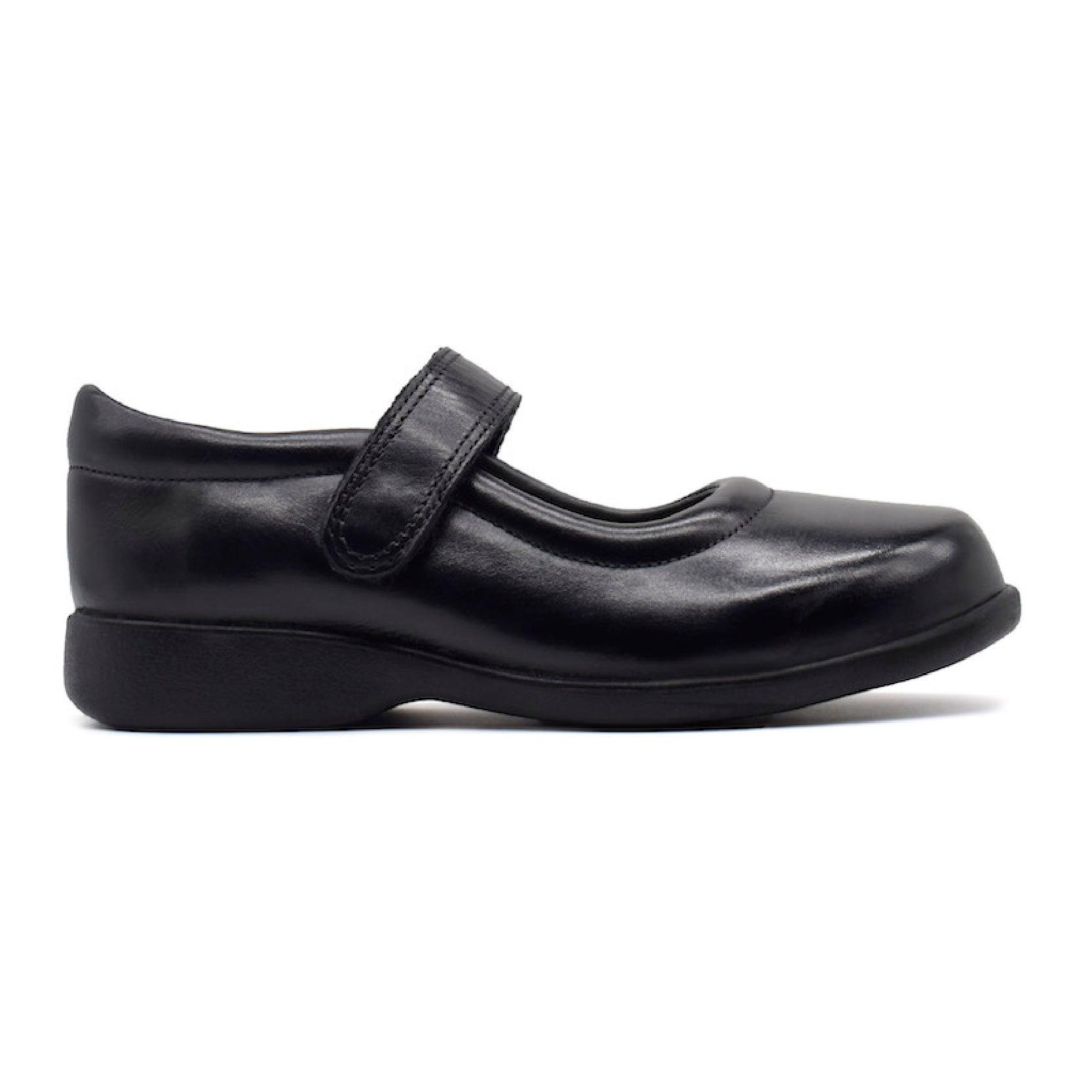 UMOJA Zuri Girls’ Velcro Leather School Shoes – Black | Made in Kenya by Umoja, Genuine Leather, Lightweight Build, Anti-Slip Sole, Secure Strap & Stylish Finish for Confident Learners,kids shoes