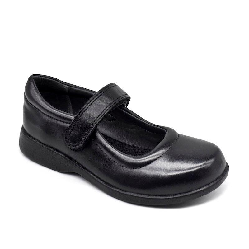 UMOJA Zuri Girls’ Velcro Leather School Shoes – Black | Made in Kenya by Umoja, Genuine Leather, Lightweight Build, Anti-Slip Sole, Secure Strap & Stylish Finish for Confident Learners,kids shoes