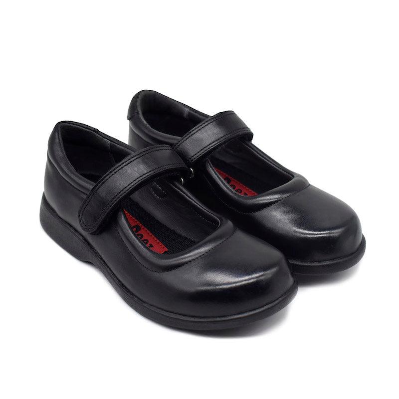 UMOJA Zuri Girls’ Velcro Leather School Shoes – Black | Made in Kenya by Umoja, Genuine Leather, Lightweight Build, Anti-Slip Sole, Secure Strap & Stylish Finish for Confident Learners,kids shoes