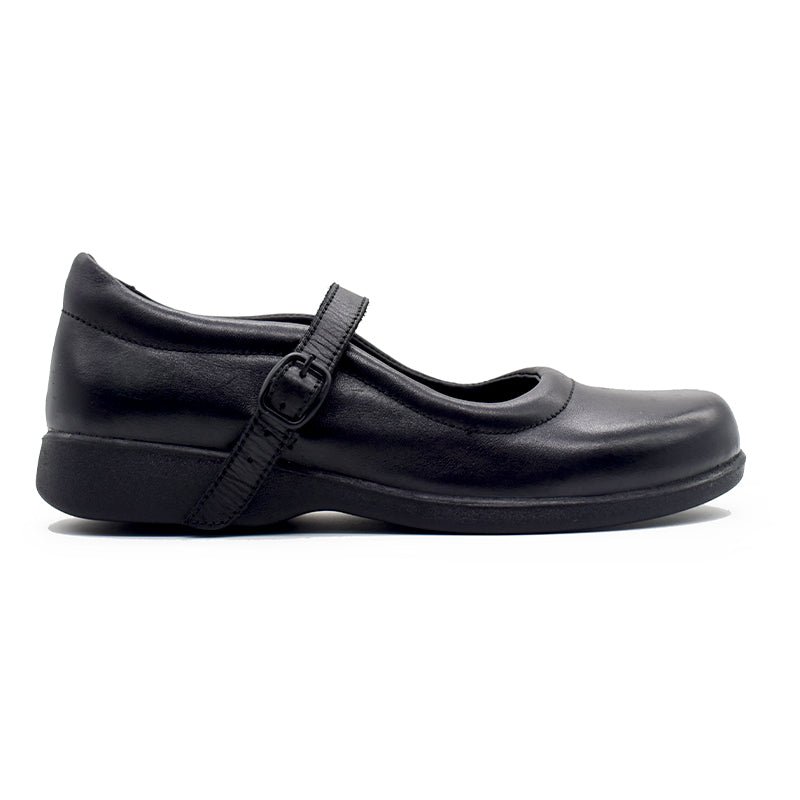 UMOJA Zuri Girls’ Buckle Leather School Shoes – Black | Made in Kenya by Umoja, Genuine Leather, Classic Strap, Lightweight Build, Non-Slip Sole & Comfortable Fit for Stylish Learners