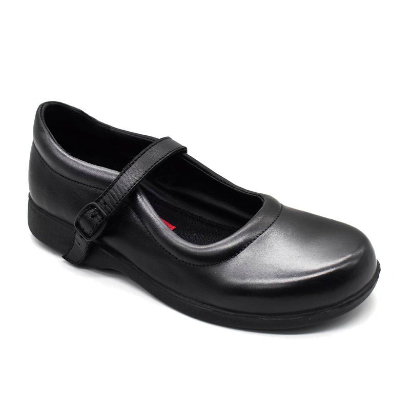 UMOJA Zuri Girls’ Buckle Leather School Shoes – Black | Made in Kenya by Umoja, Genuine Leather, Classic Strap, Lightweight Build, Non-Slip Sole & Comfortable Fit for Stylish Learners