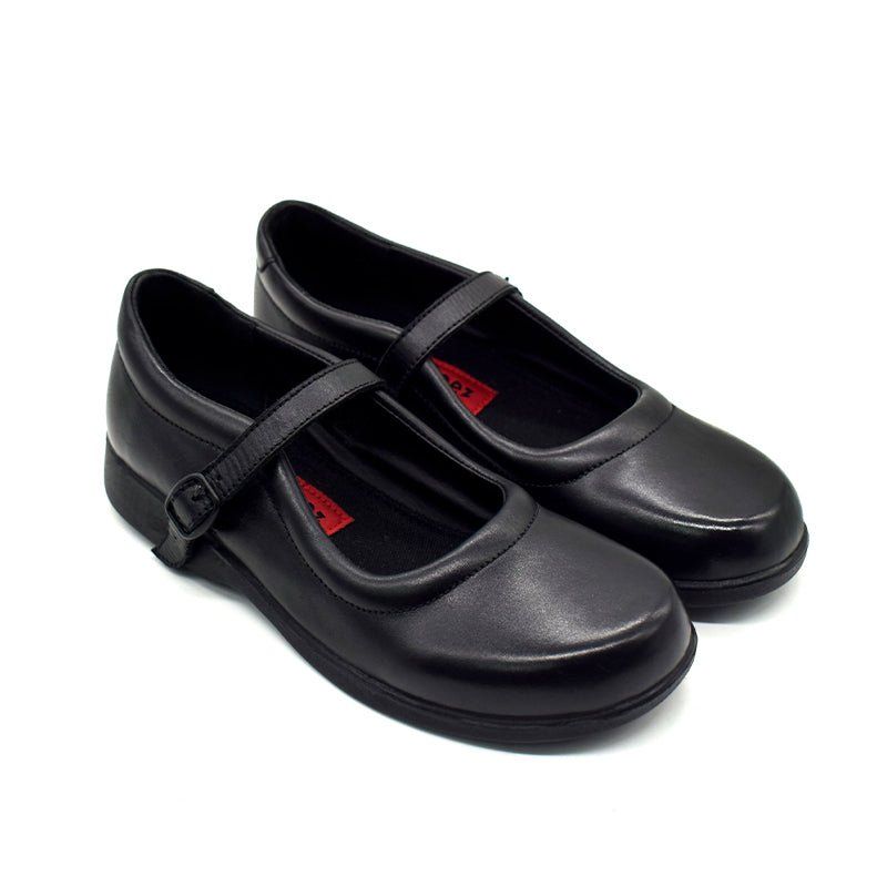 UMOJA Zuri Girls’ Buckle Leather School Shoes – Black | Made in Kenya by Umoja, Genuine Leather, Classic Strap, Lightweight Build, Non-Slip Sole & Comfortable Fit for Stylish Learners