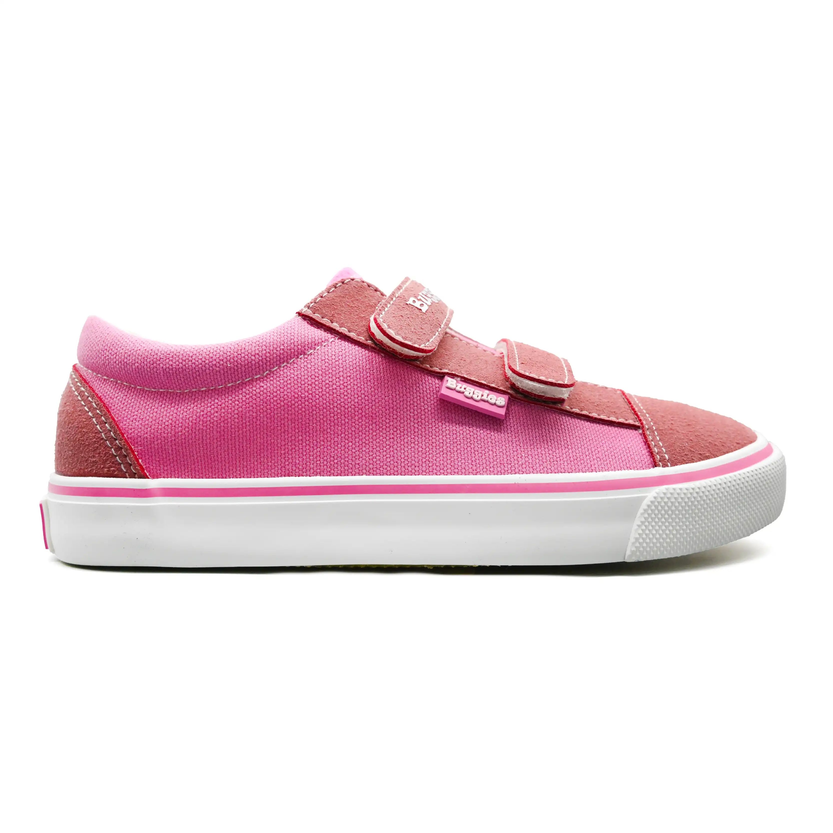 UMOJA Buggies Ariel Sneakers for Kids by Umoja – Blue Bolt & Pink Power | Durable Canvas Upper, Suede Toe, Double Velcro Straps & Non-Slip Sole – Everyday Play Shoes
