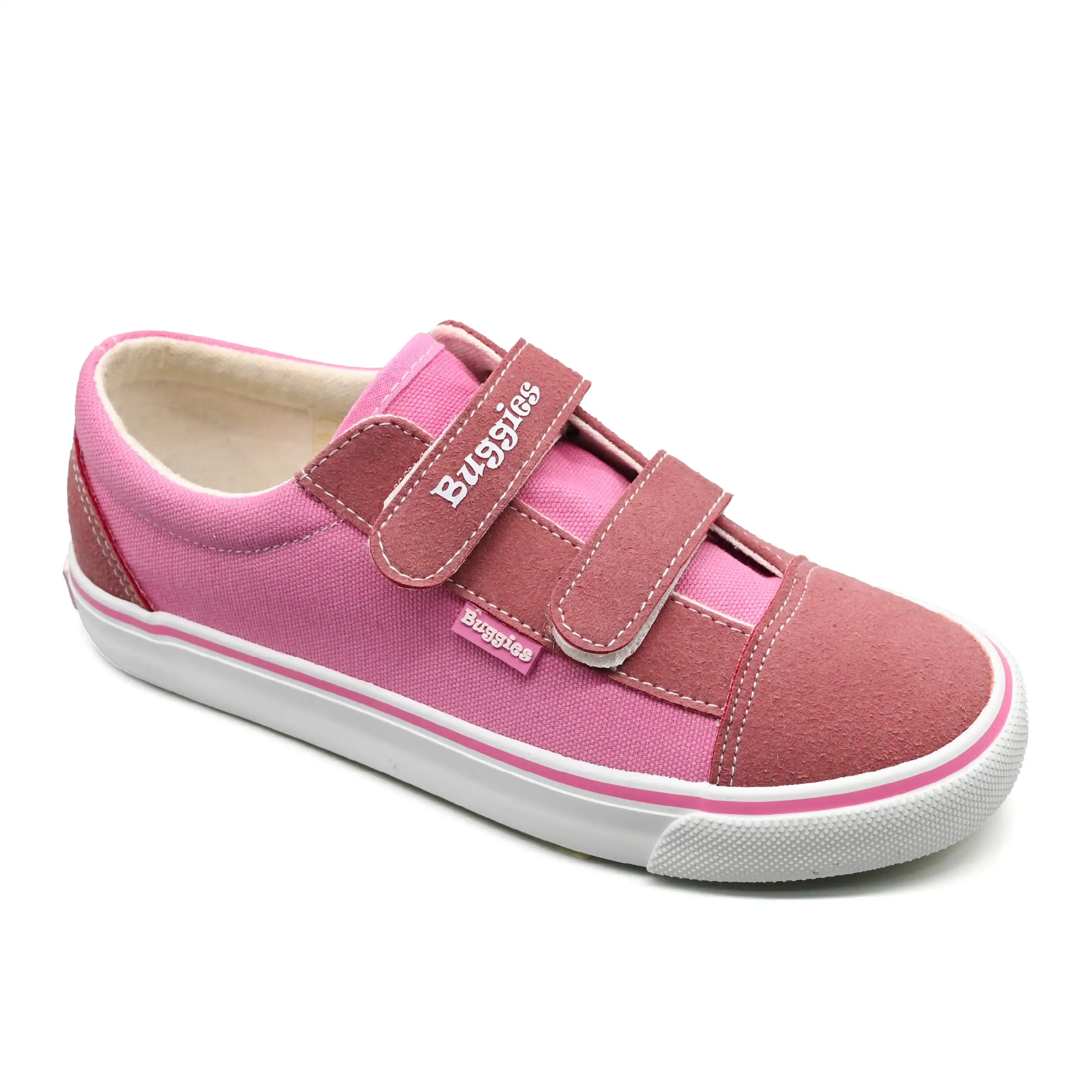 UMOJA Buggies Ariel Sneakers for Kids by Umoja – Blue Bolt & Pink Power | Durable Canvas Upper, Suede Toe, Double Velcro Straps & Non-Slip Sole – Everyday Play Shoes