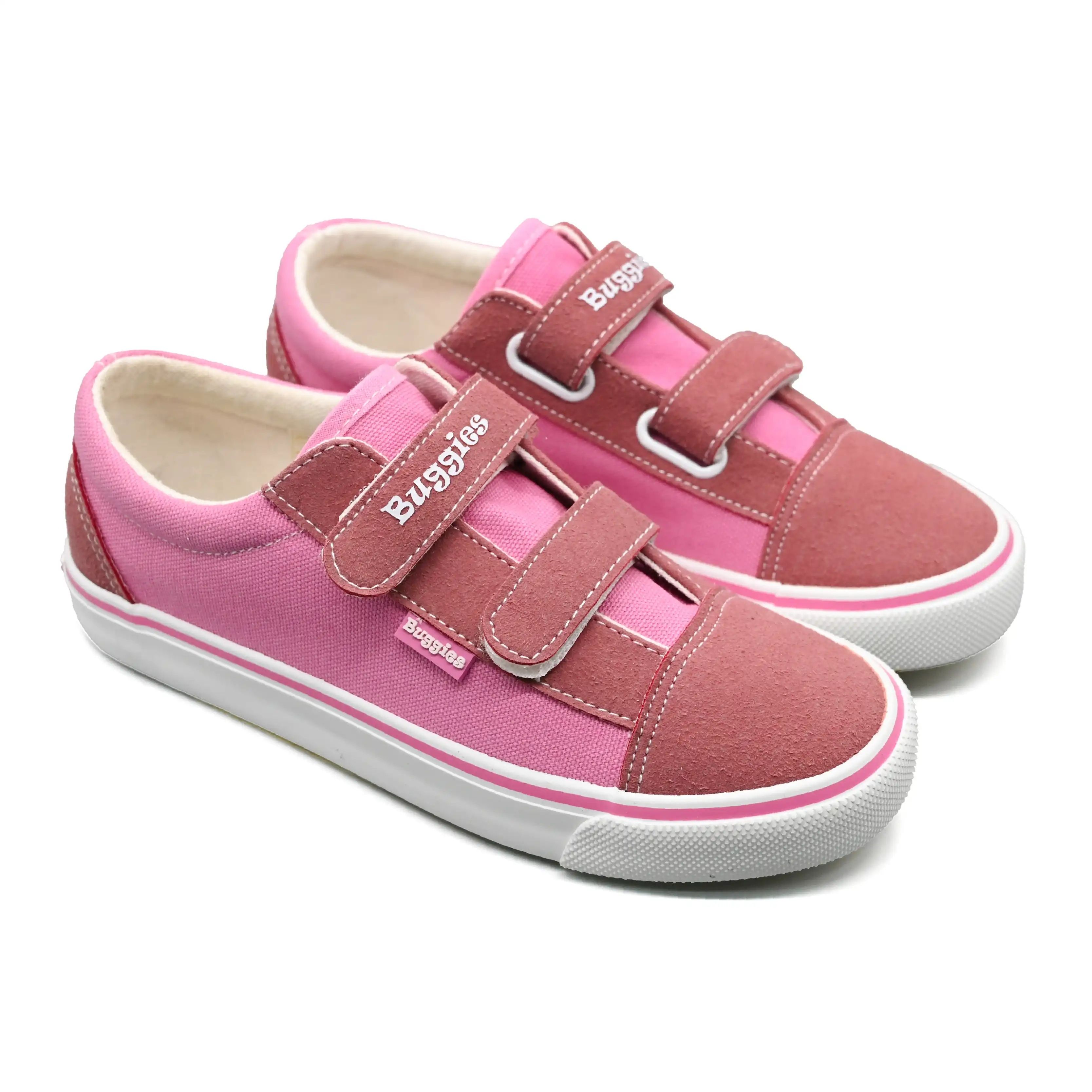 UMOJA Buggies Ariel Sneakers for Kids by Umoja – Blue Bolt & Pink Power | Durable Canvas Upper, Suede Toe, Double Velcro Straps & Non-Slip Sole – Everyday Play Shoes