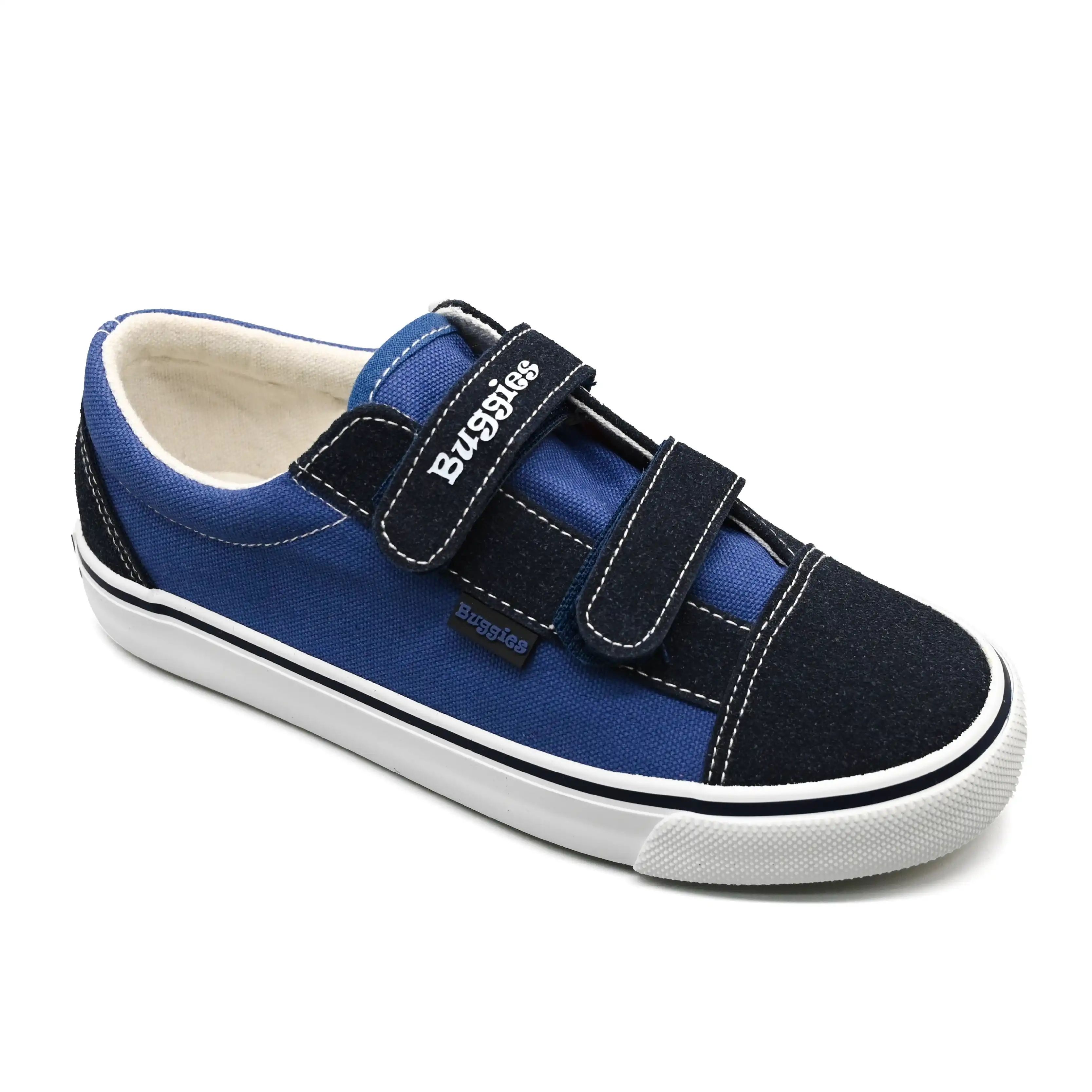 UMOJA Buggies Ariel Sneakers for Kids by Umoja – Blue Bolt & Pink Power | Durable Canvas Upper, Suede Toe, Double Velcro Straps & Non-Slip Sole – Everyday Play Shoes