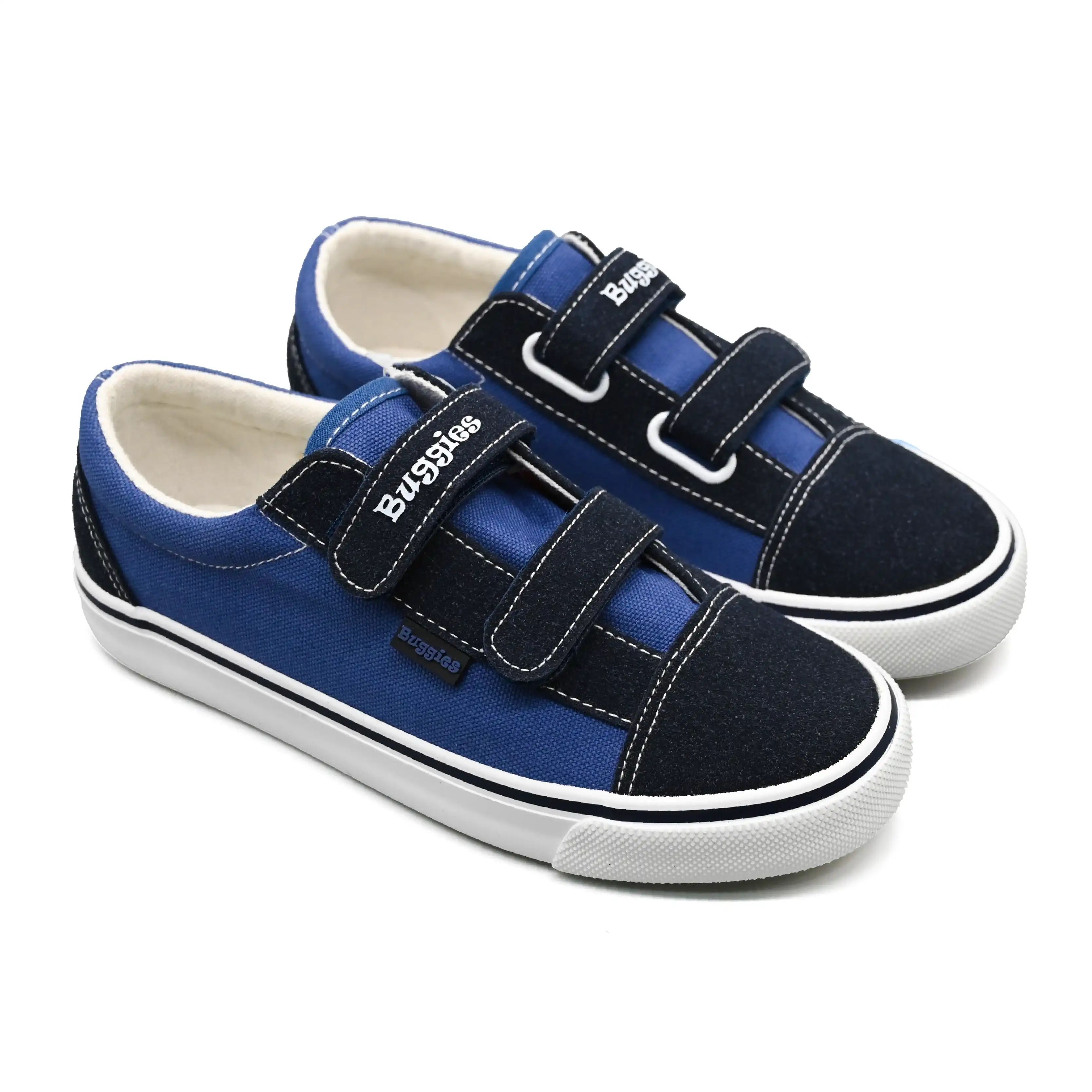 UMOJA Buggies Ariel Sneakers for Kids by Umoja – Blue Bolt & Pink Power | Durable Canvas Upper, Suede Toe, Double Velcro Straps & Non-Slip Sole – Everyday Play Shoes
