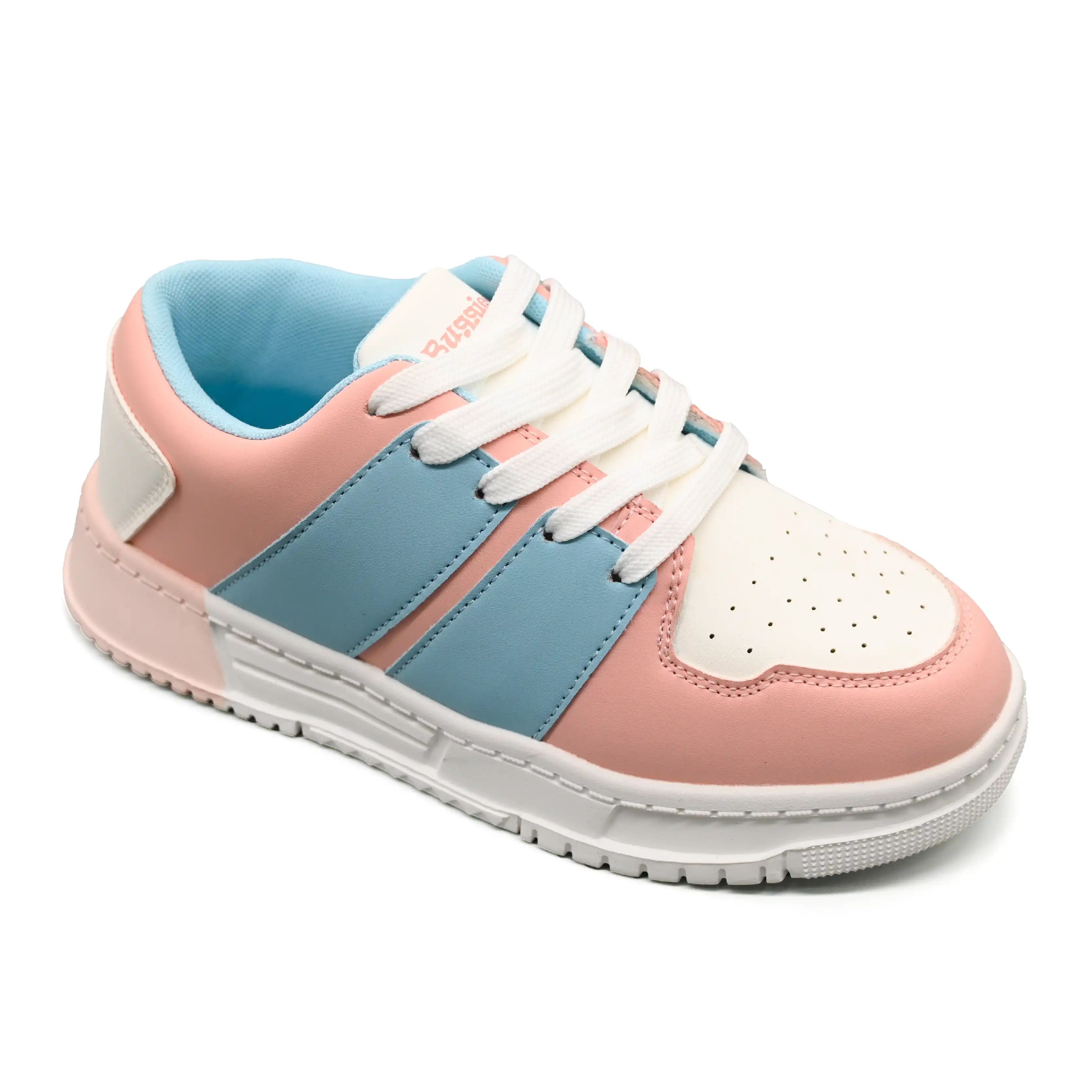 UMOJA Buggies Austin Kids Sneakers by Umoja – Retro Low-Tops in Black/White/Gray & Pastel Pink/Blue | Stylish Everyday Footwear for Play, Weekends & Casual Outings  Kids Shoes
