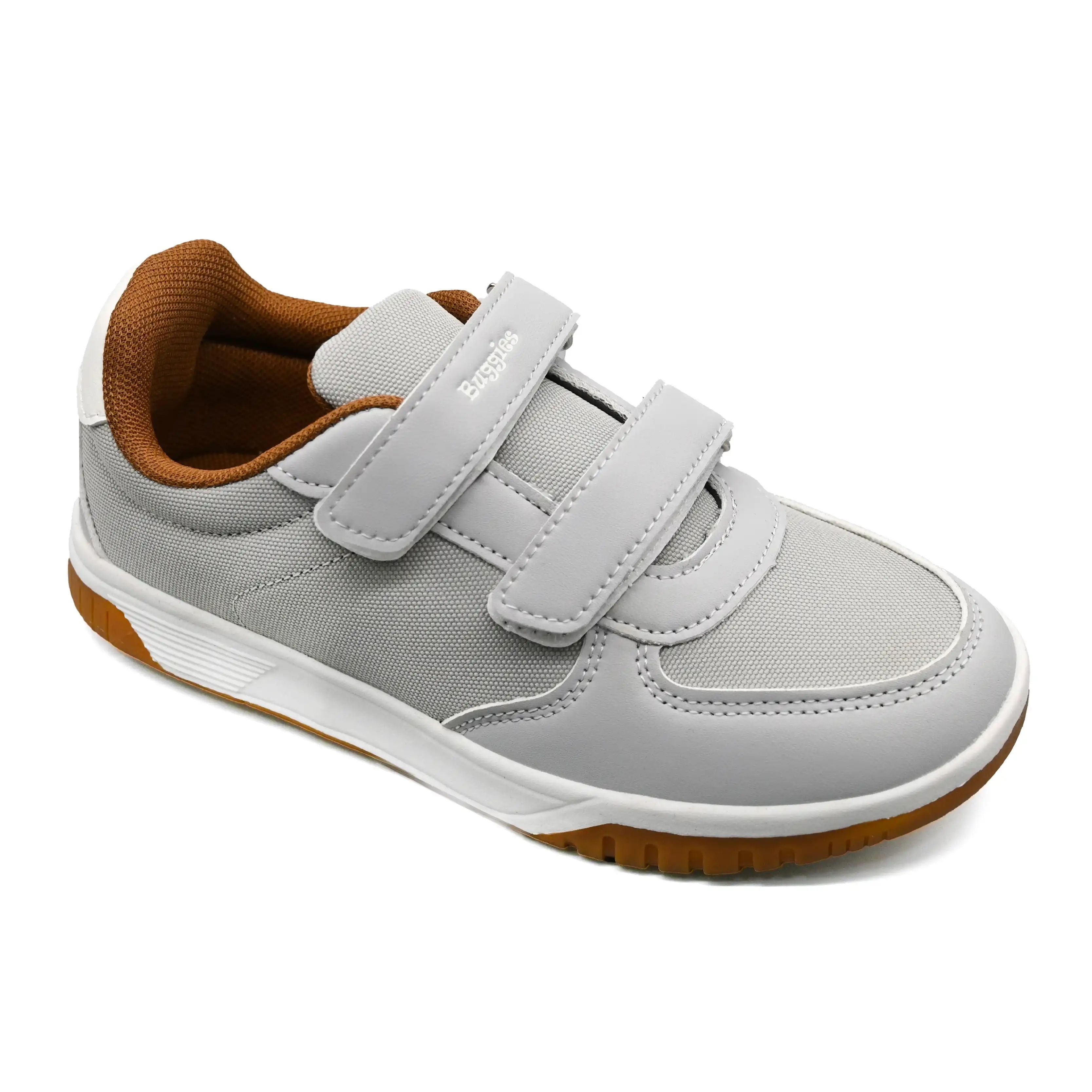 UMOJA Buggies Ezra Kids Sneakers by Umoja – Light Gray & Gray/Navy Blue Hook-and-Loop Shoes | Durable, Comfortable & Stylish Everyday Footwear for Play, Park Adventures & Casual Outings  Kids Shoes