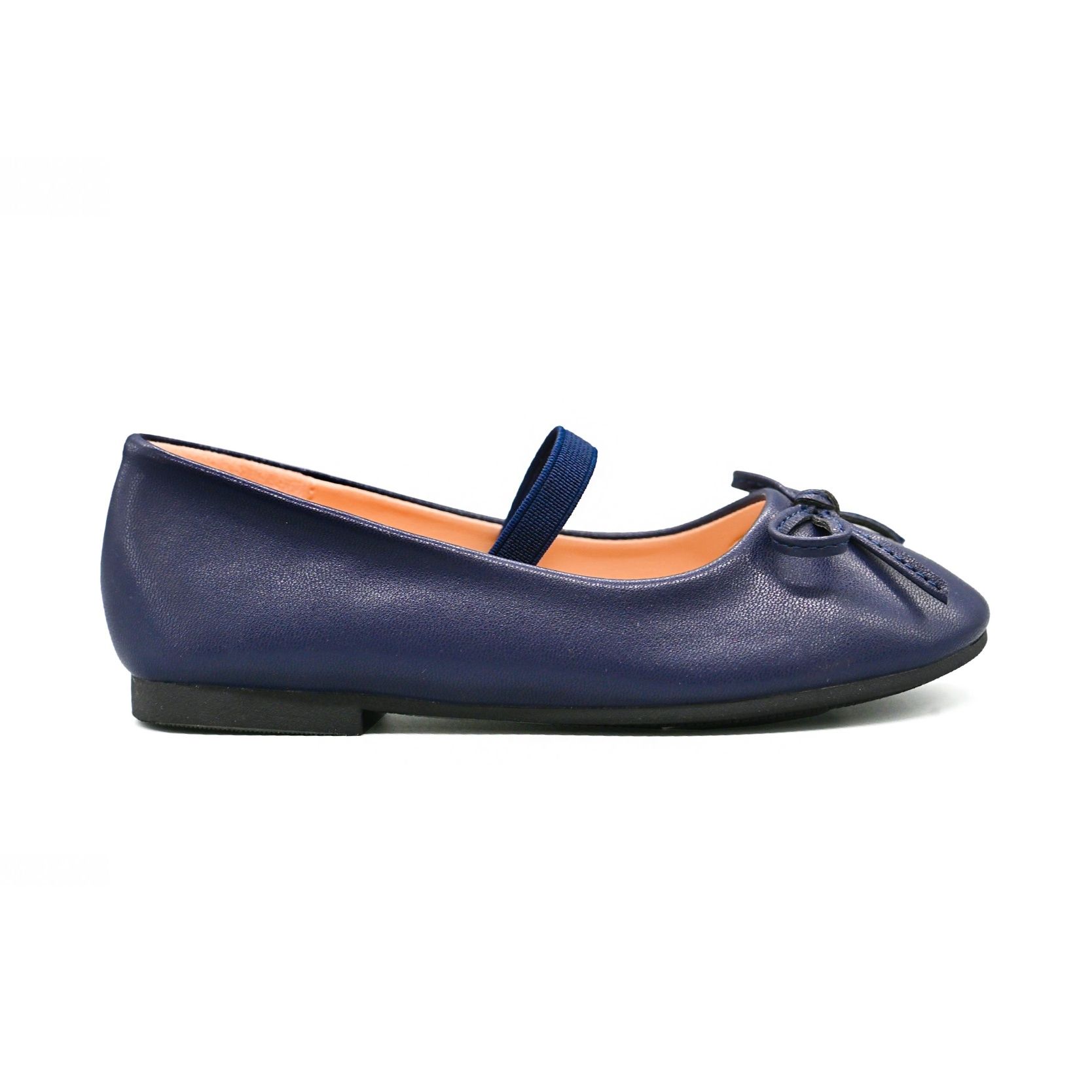 UMOJA Buggies Linzie Kids Shoes by Umoja – Navy Bow & Black Twinkle Toes Mary Janes with Ankle/Elastic Strap | Comfortable, Elegant & Stylish Footwear for School, Parties & Casual Outings.