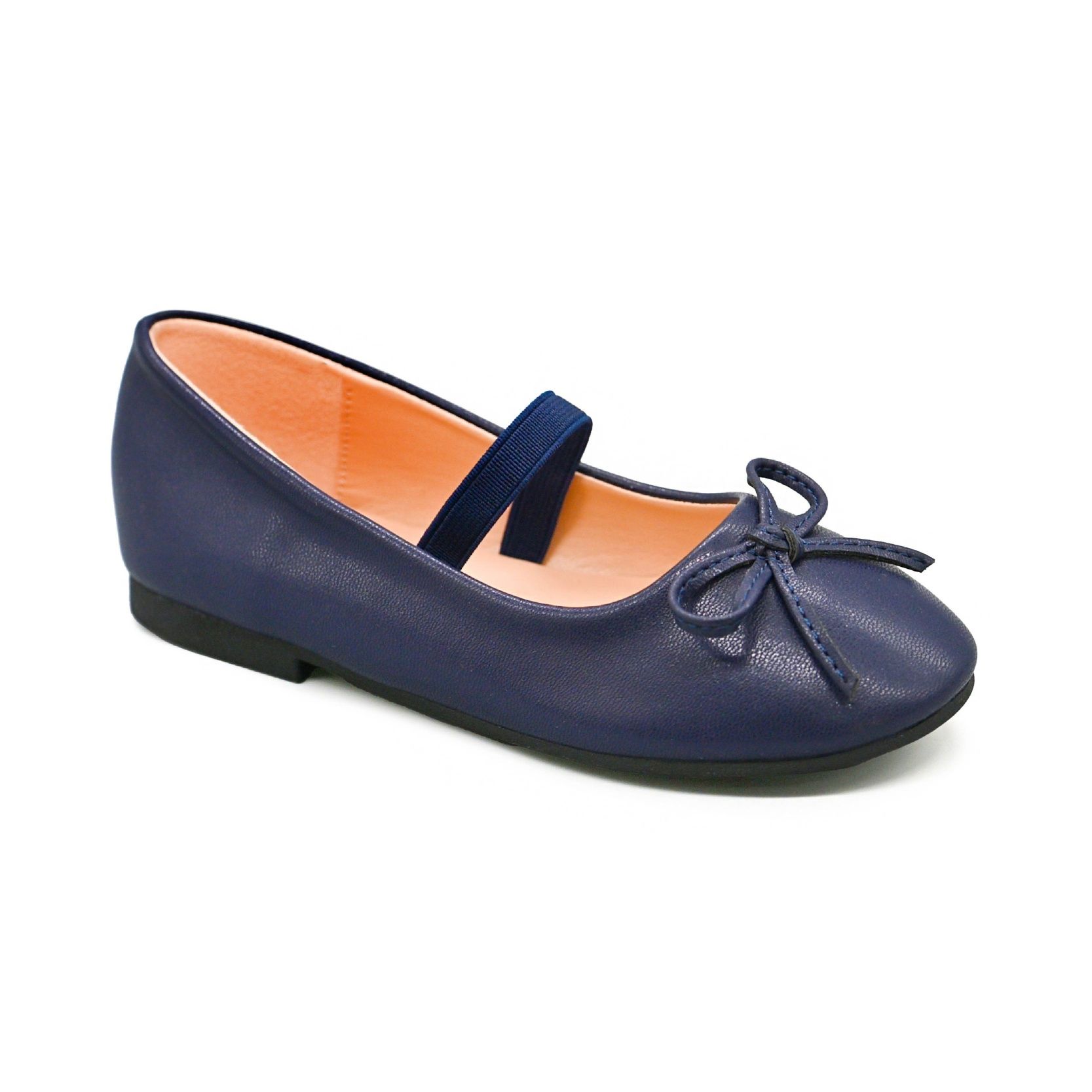 UMOJA Buggies Linzie Kids Shoes by Umoja – Navy Bow & Black Twinkle Toes Mary Janes with Ankle/Elastic Strap | Comfortable, Elegant & Stylish Footwear for School, Parties & Casual Outings.