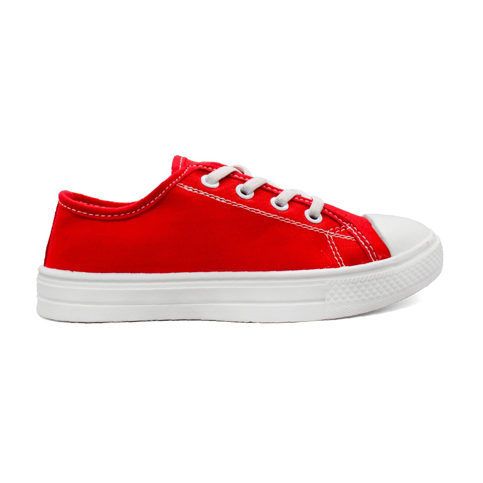 UMOJA Buggies Jamie Unisex Kids Sneakers by Umoja – Red Canvas shoes Low-Top  with White Sole & Laces | Durable, Comfortable & Stylish Everyday Footwear for Playground, Casual Outings Kids Shoes