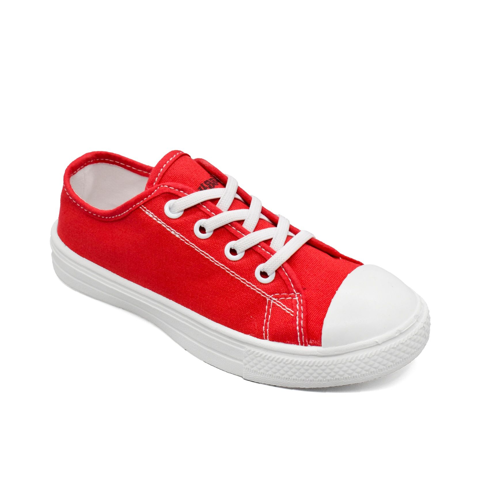 UMOJA Buggies Jamie Unisex Kids Sneakers by Umoja – Red Canvas shoes Low-Top  with White Sole & Laces | Durable, Comfortable & Stylish Everyday Footwear for Playground, Casual Outings Kids Shoes
