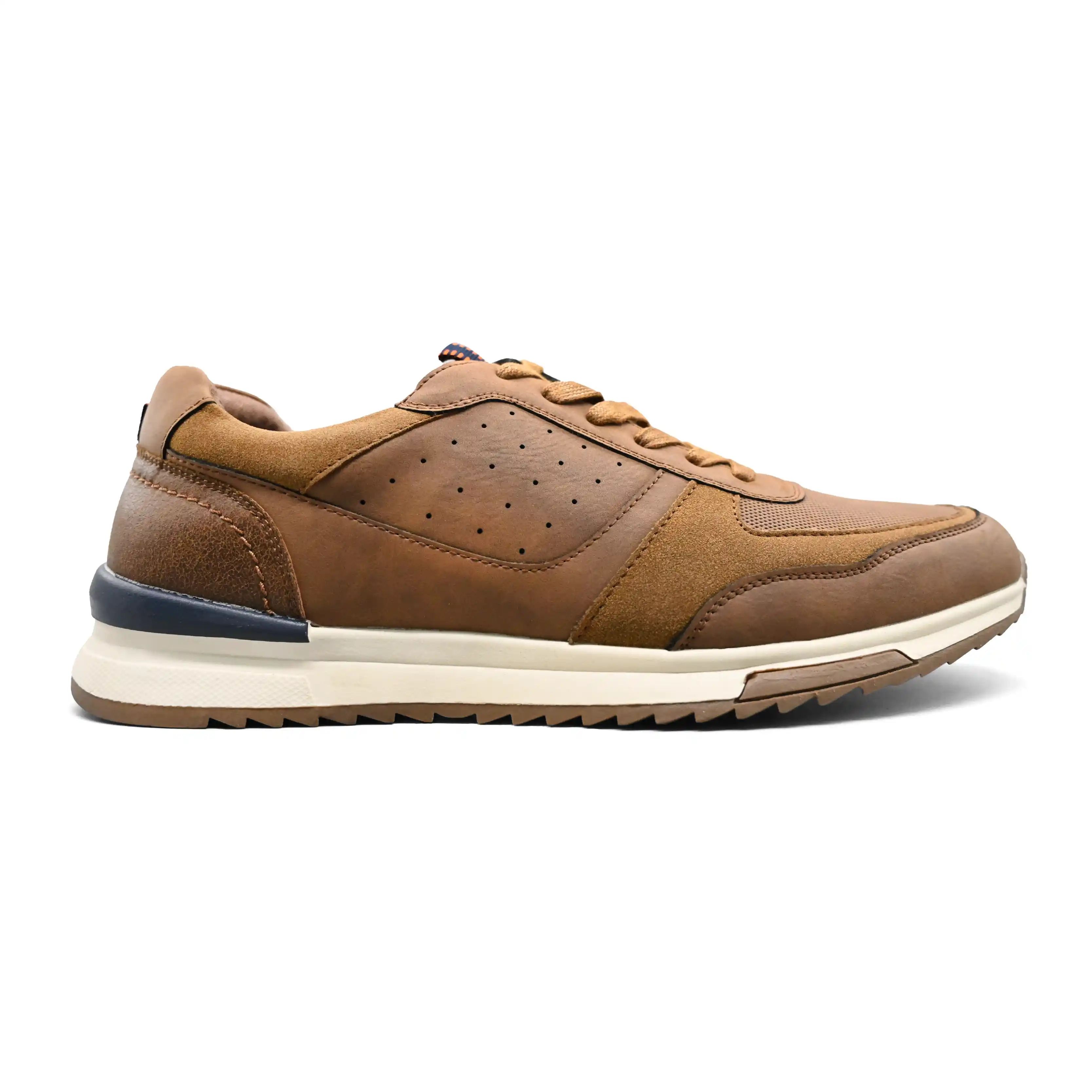 UMOJA Deniro Reid – Men’s Brown Suede & Leather-Like Sneakers with Mesh Panels by Umoja | Stylish, Comfortable Low-Top Footwear for Casual Outings, Weekend Wear & Everyday Adventures.