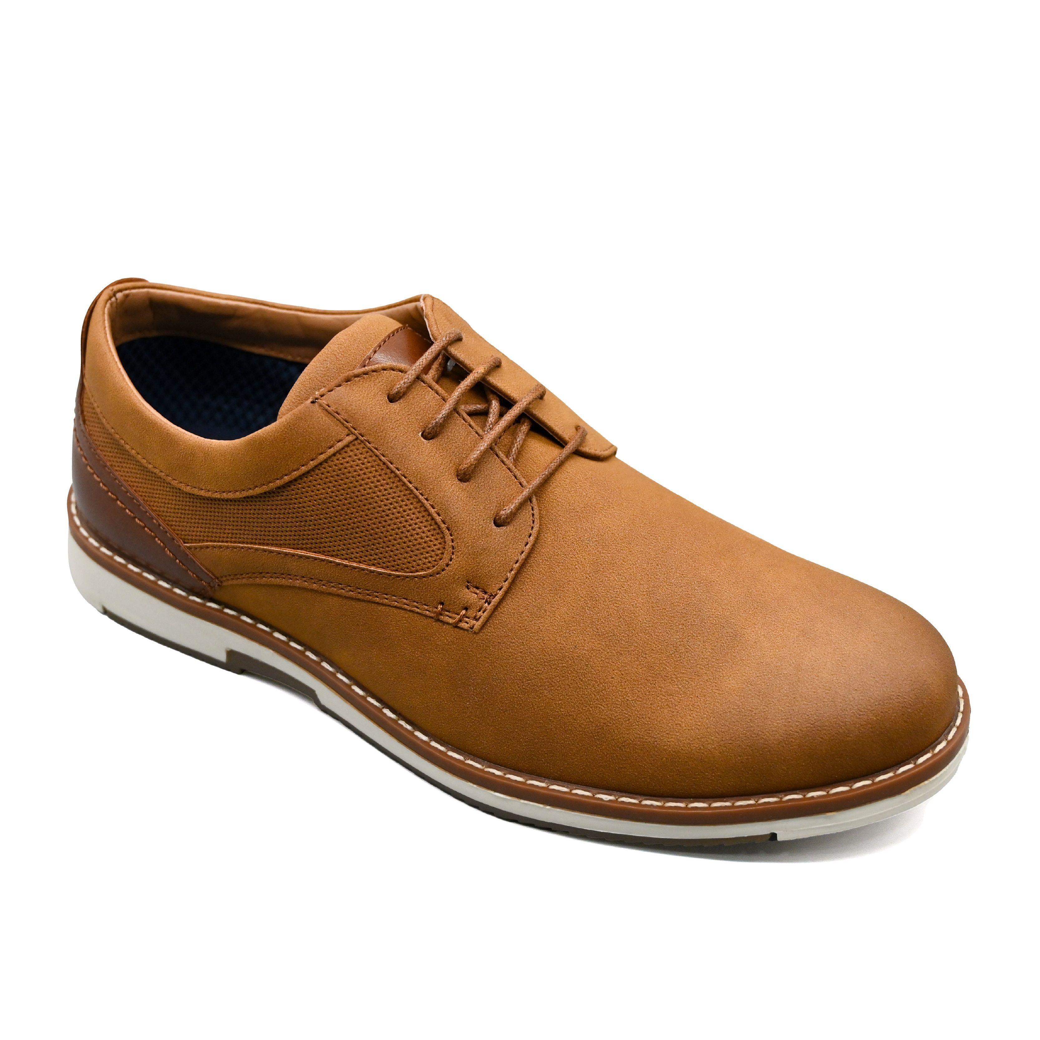 UMOJA Deniro Rowan – Men’s Brown Derby & Blue Mesh Oxford Shoes by Umoja | Comfortable, Stylish & Versatile Footwear for Business Casual, Smart-Casual & Semi-Formal Occasions