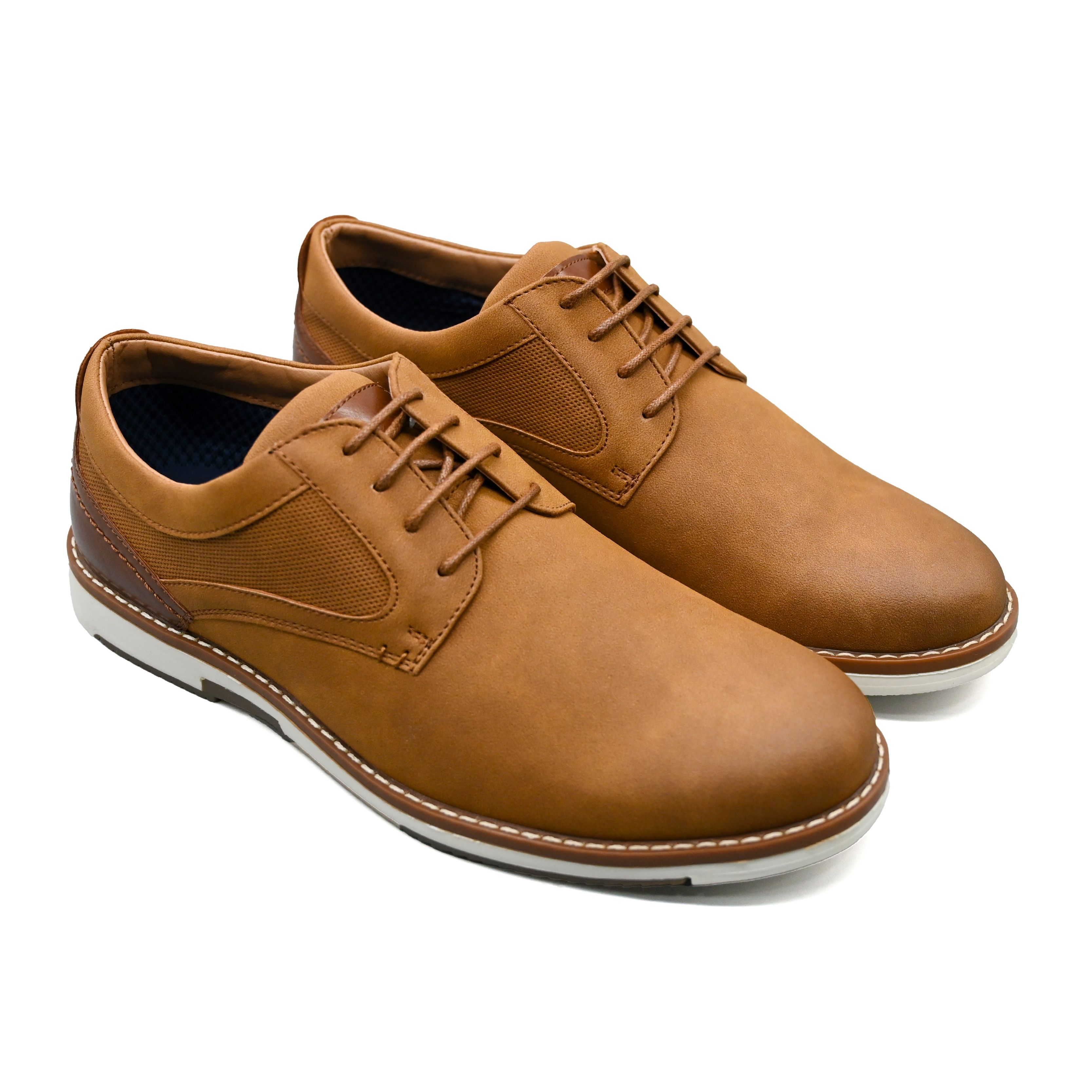 UMOJA Deniro Rowan – Men’s Brown Derby & Blue Mesh Oxford Shoes by Umoja | Comfortable, Stylish & Versatile Footwear for Business Casual, Smart-Casual & Semi-Formal Occasions