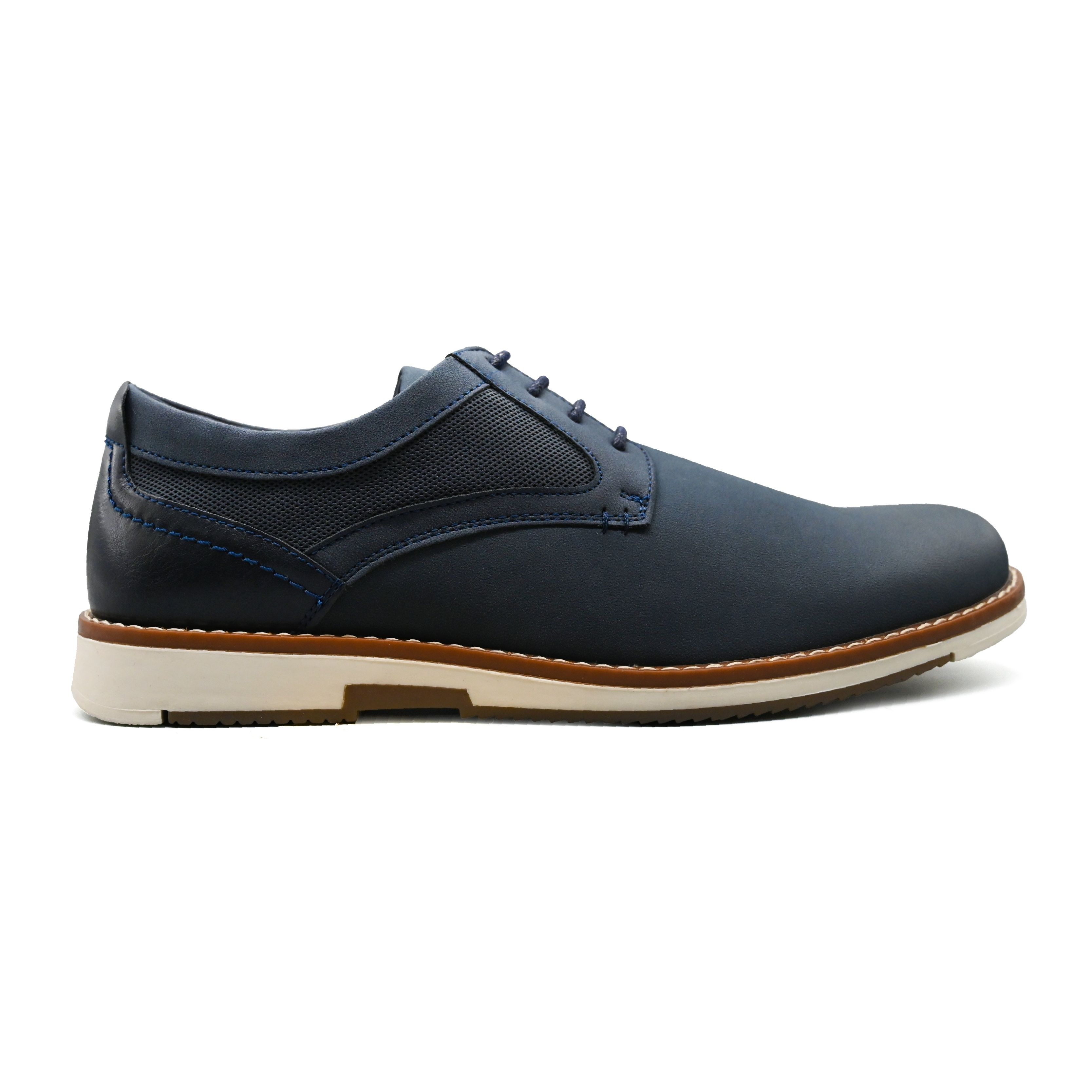 UMOJA Deniro Rowan – Men’s Brown Derby & Blue Mesh Oxford Shoes by Umoja | Comfortable, Stylish & Versatile Footwear for Business Casual, Smart-Casual & Semi-Formal Occasions