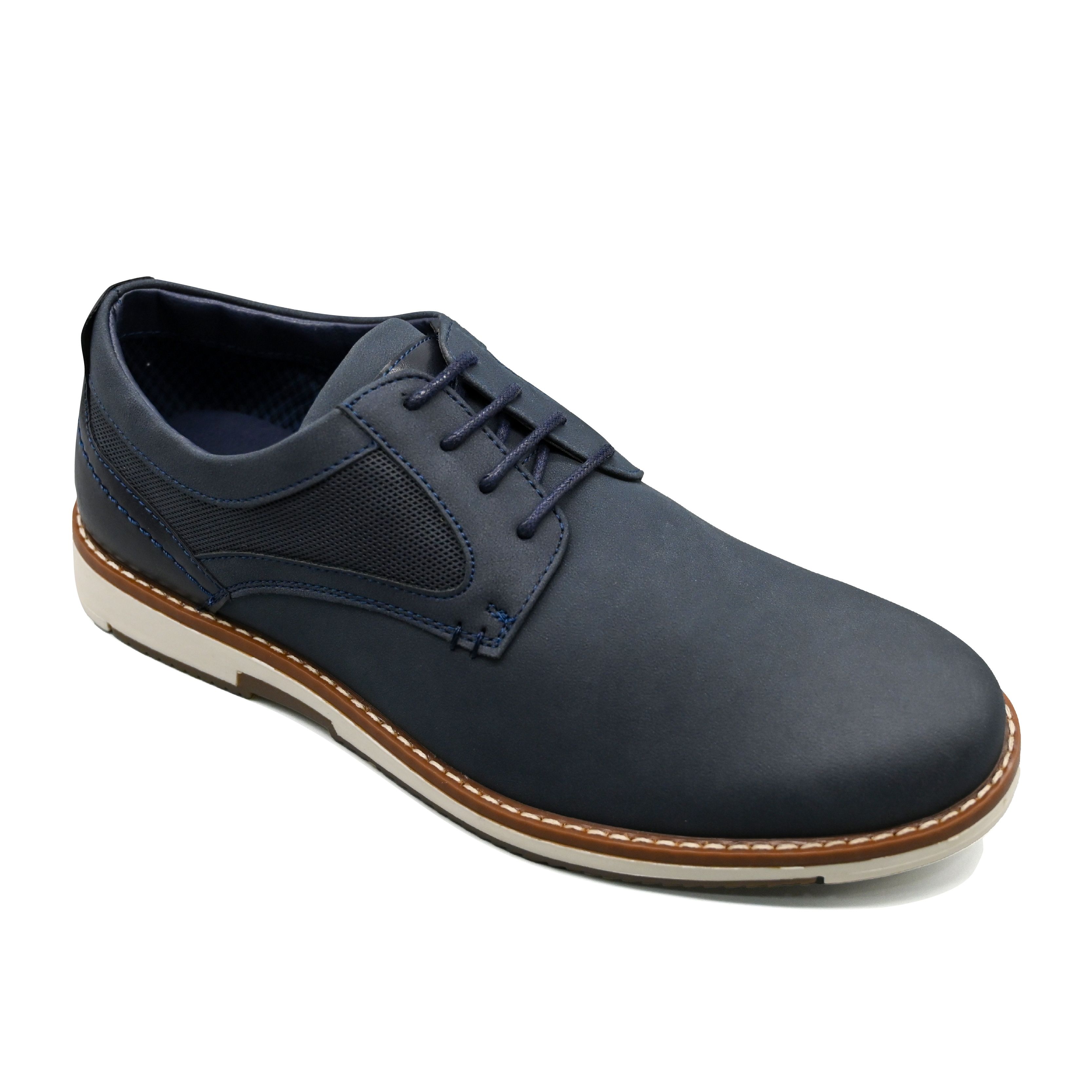 UMOJA Deniro Rowan – Men’s Brown Derby & Blue Mesh Oxford Shoes by Umoja | Comfortable, Stylish & Versatile Footwear for Business Casual, Smart-Casual & Semi-Formal Occasions