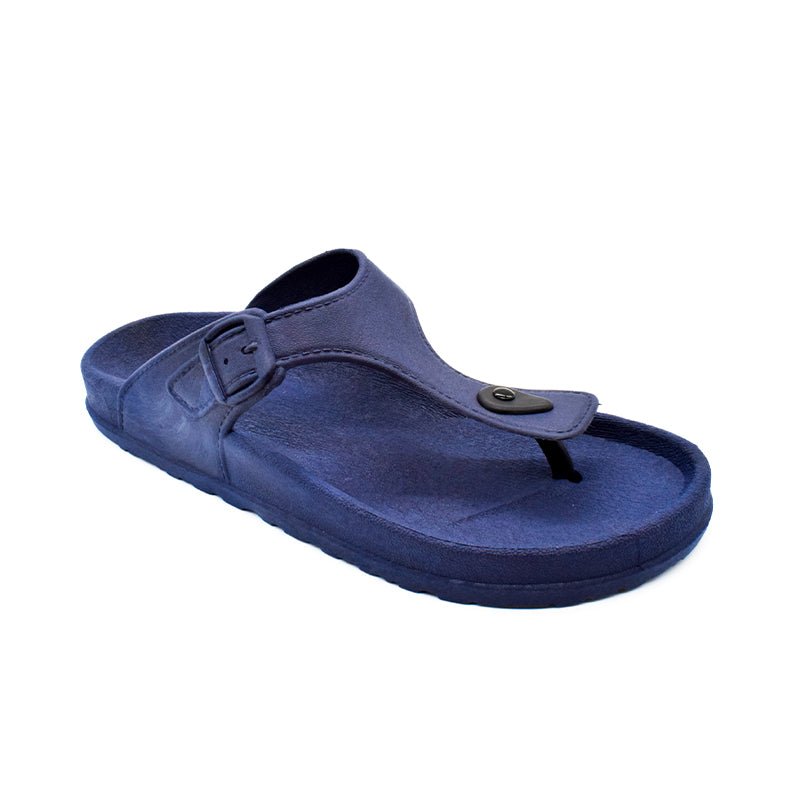 UMOJA Mzuka Navy Flip-Flops – Men’s Adjustable Buckle Thong Sandals | Comfortable, Water-Resistant Footwear for Beach, Pool, Casual Outings & Everyday Wear