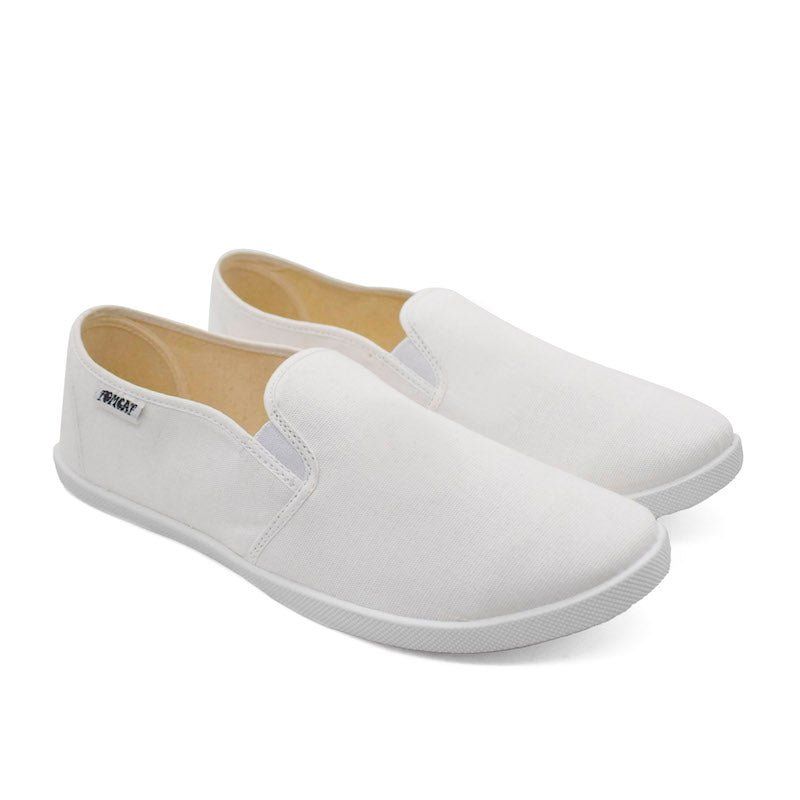UMOJA Emmy Salama Canvas Shoes – Black & White | Comfortable Slip-On Canvas Shoes with Elastic Panels for Casual Outings, Everyday Wear & Weekend Adventures