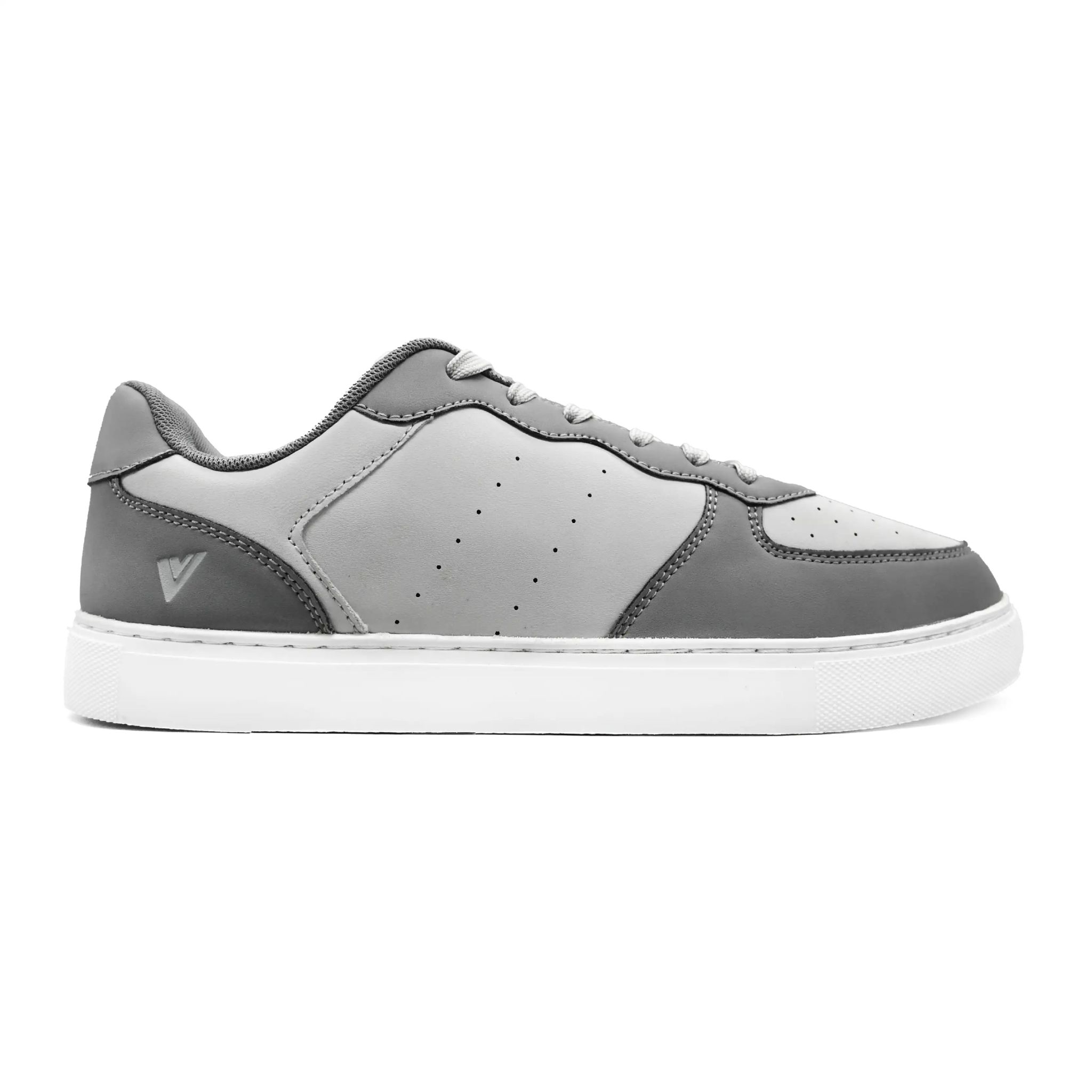UMOJA Vigo Zac – Men’s Sneakers in Gray/White & Matte Black | Low-Top Sneakers with PU Upper, PVC Outsole & Ortholite Footbed | Comfortable, Lightweight & Stylish Everyday Footwear