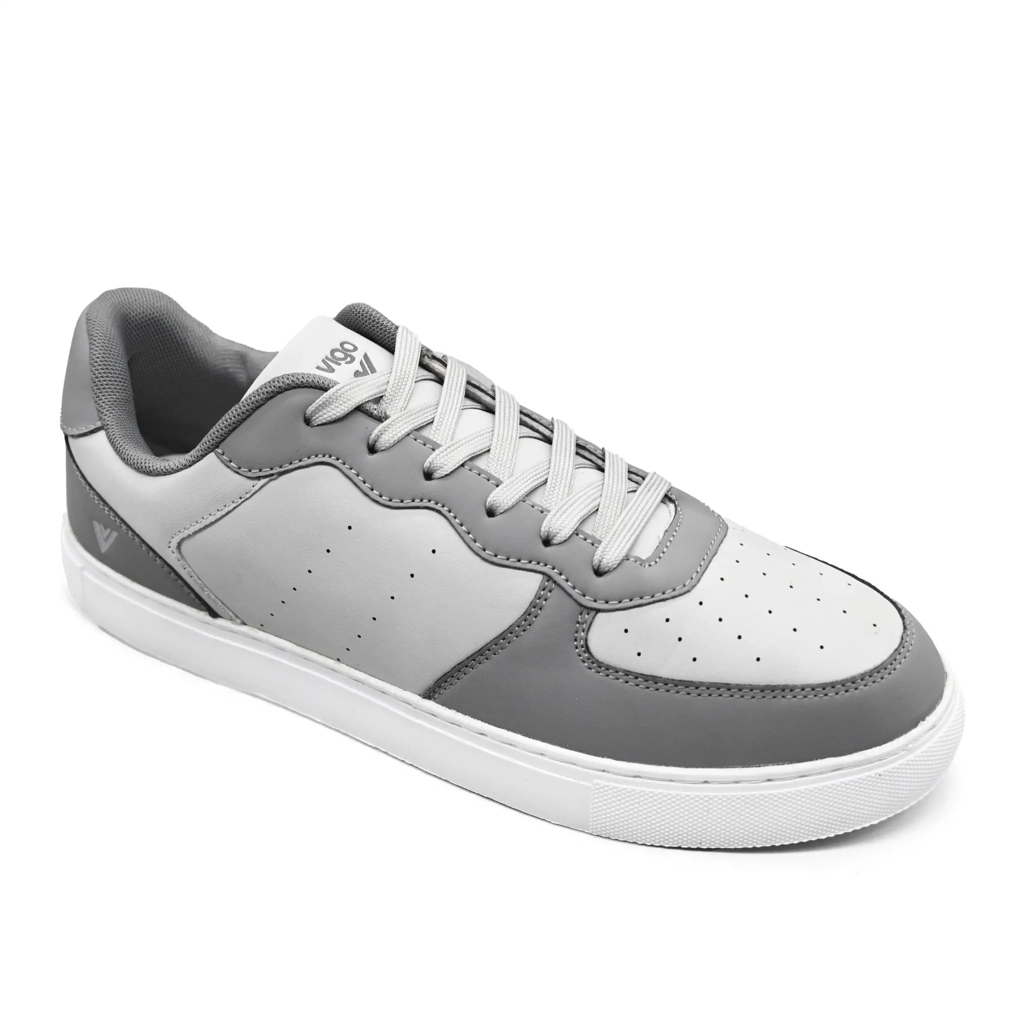 UMOJA Vigo Zac – Men’s Sneakers in Gray/White & Matte Black | Low-Top Sneakers with PU Upper, PVC Outsole & Ortholite Footbed | Comfortable, Lightweight & Stylish Everyday Footwear