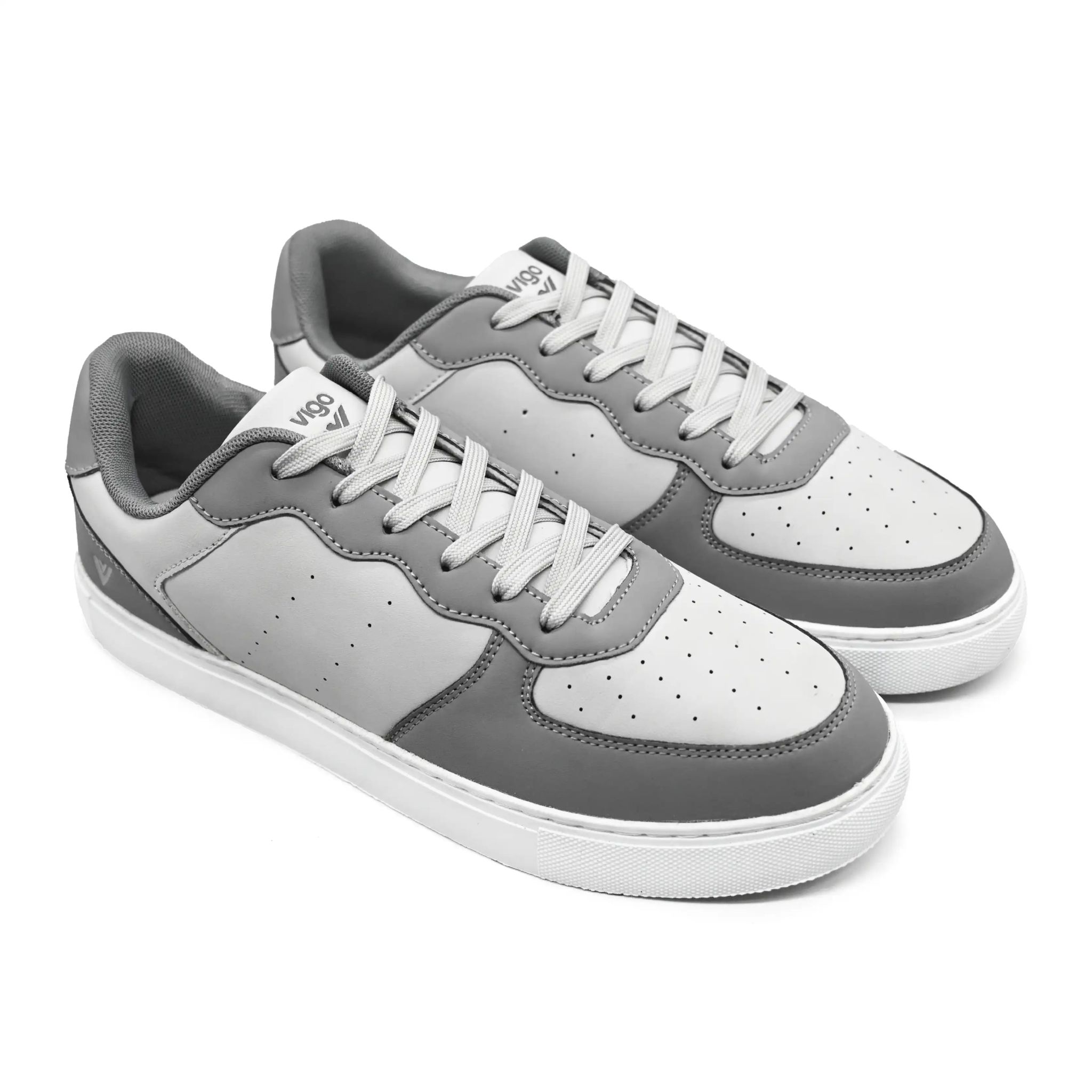 UMOJA Vigo Zac – Men’s Sneakers in Gray/White & Matte Black | Low-Top Sneakers with PU Upper, PVC Outsole & Ortholite Footbed | Comfortable, Lightweight & Stylish Everyday Footwear