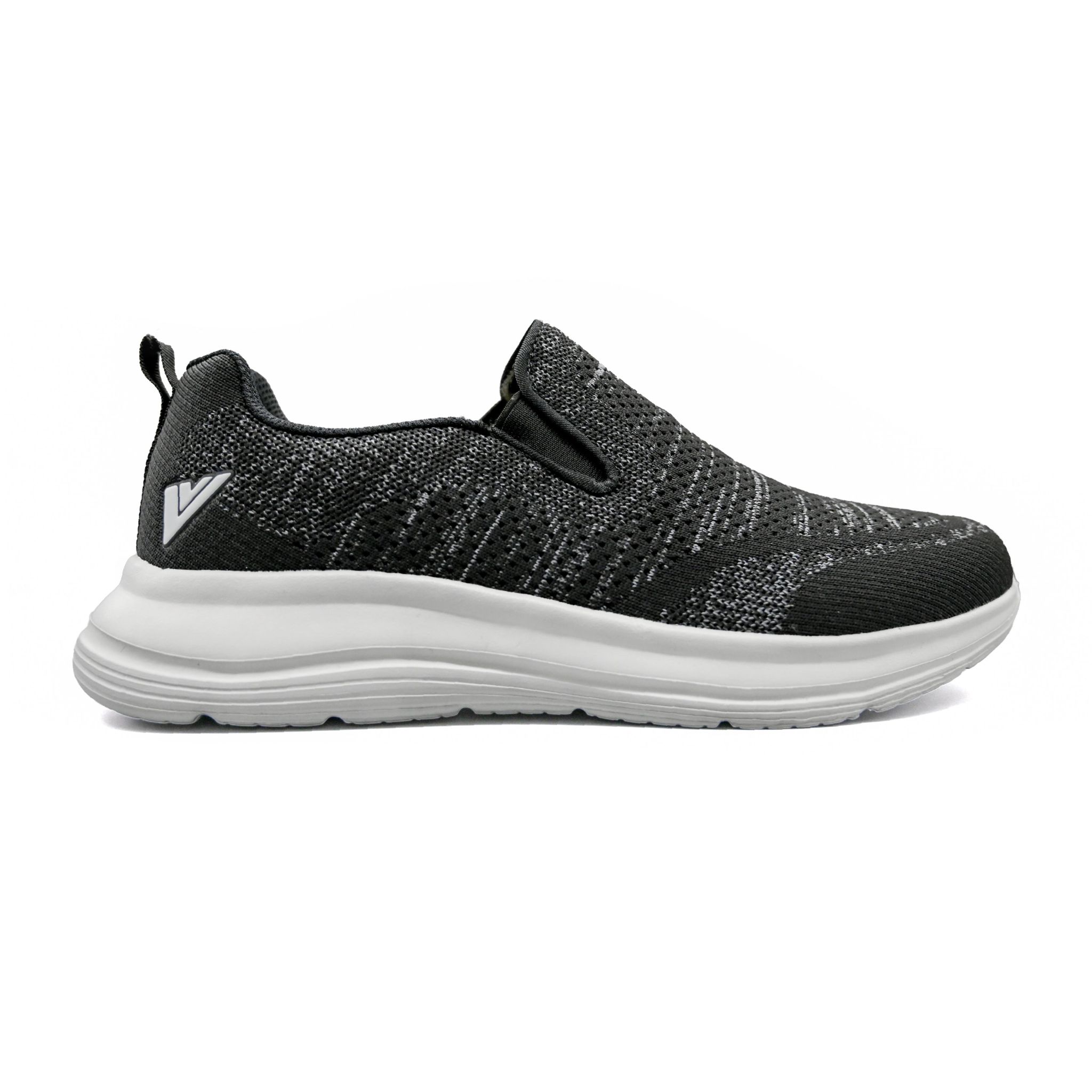 UMOJA Vigo Zaman Slip-Ons – Men shoes Knit Sneakers in Navy Blue & Black-White Heather | EVA Outsole, Ortholite Footbed & Breathable Mesh Lining | Lightweight, Comfortable & Stylish | Casual Style