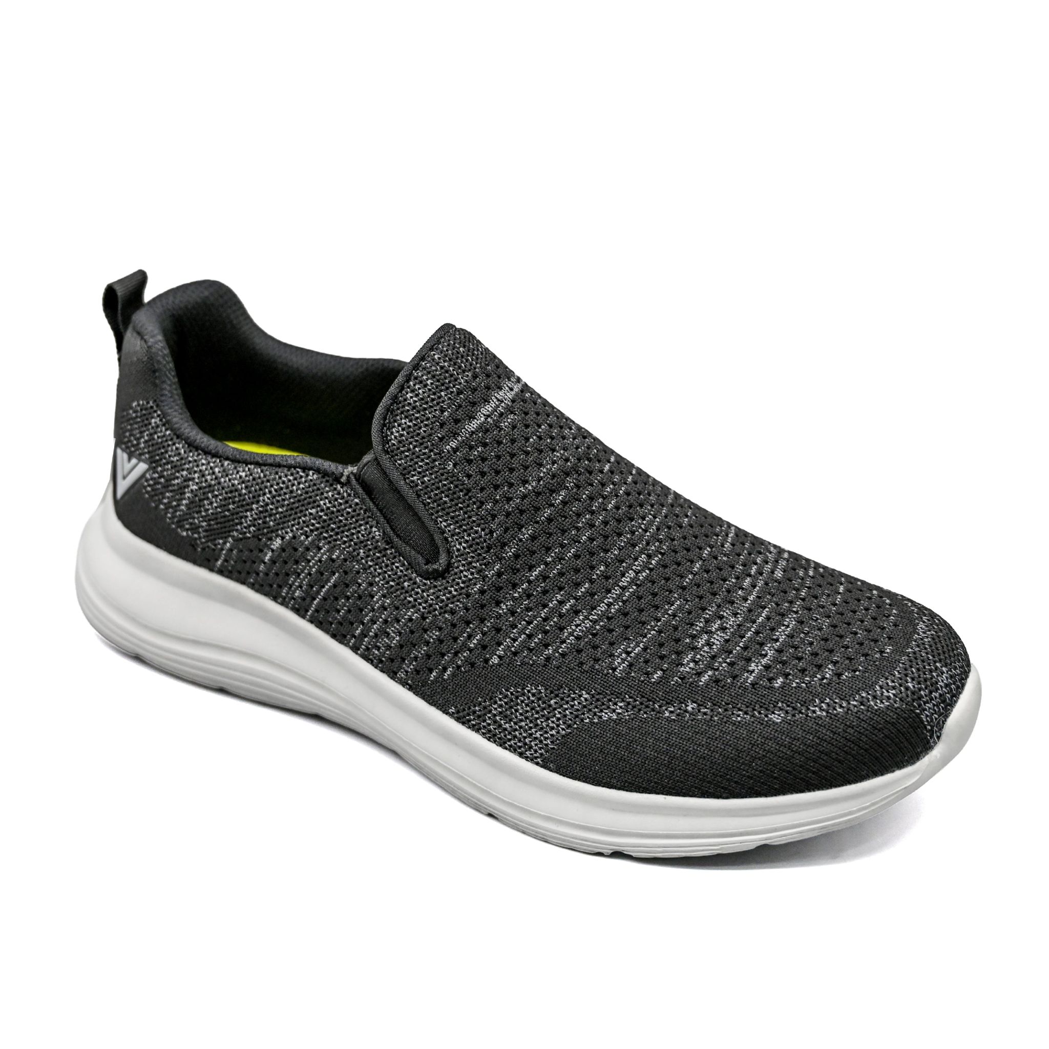 UMOJA Vigo Zaman Slip-Ons – Men shoes Knit Sneakers in Navy Blue & Black-White Heather | EVA Outsole, Ortholite Footbed & Breathable Mesh Lining | Lightweight, Comfortable & Stylish | Casual Style