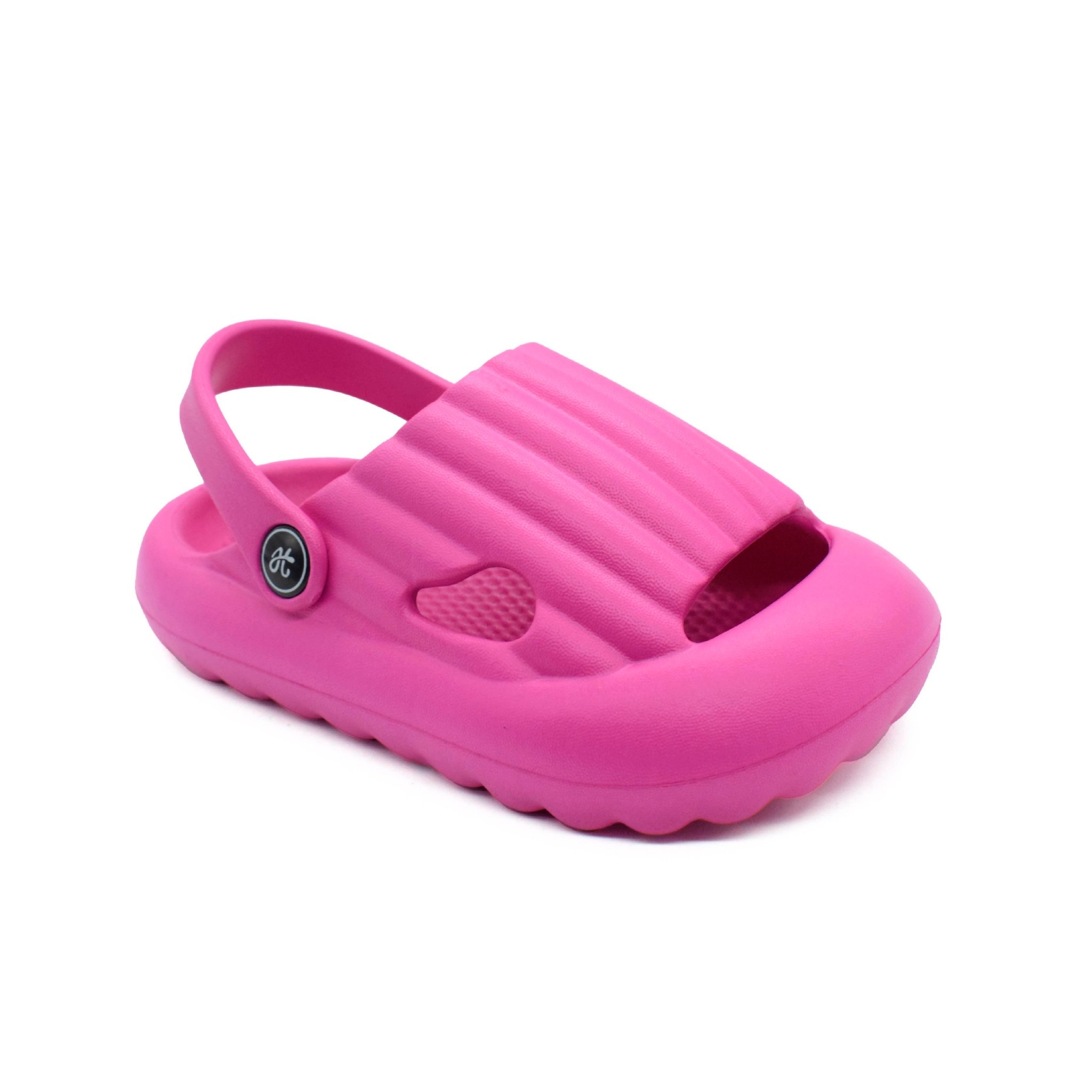 UMOJA Hippies Surf Kid Clogs – Kids Slip-On Clogs in Gray & Pink | Lightweight, Easy-Clean Footwear with Ventilation Holes, Heart Cutouts & Adjustable Heel Strap for Play & Beach