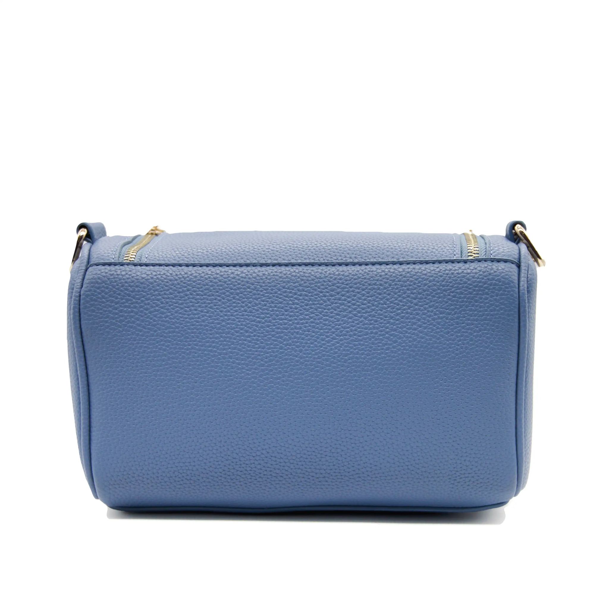 UMOJA Moxxa Nadine Crossbody Bag Collection by Umoja | Vegan PU Leather in Light Beige & Dusty Blue | Gold Hardware, Flap & Zipper Closure, Adjustable Strap | Everyday Shoulder & Crossbody Bags
